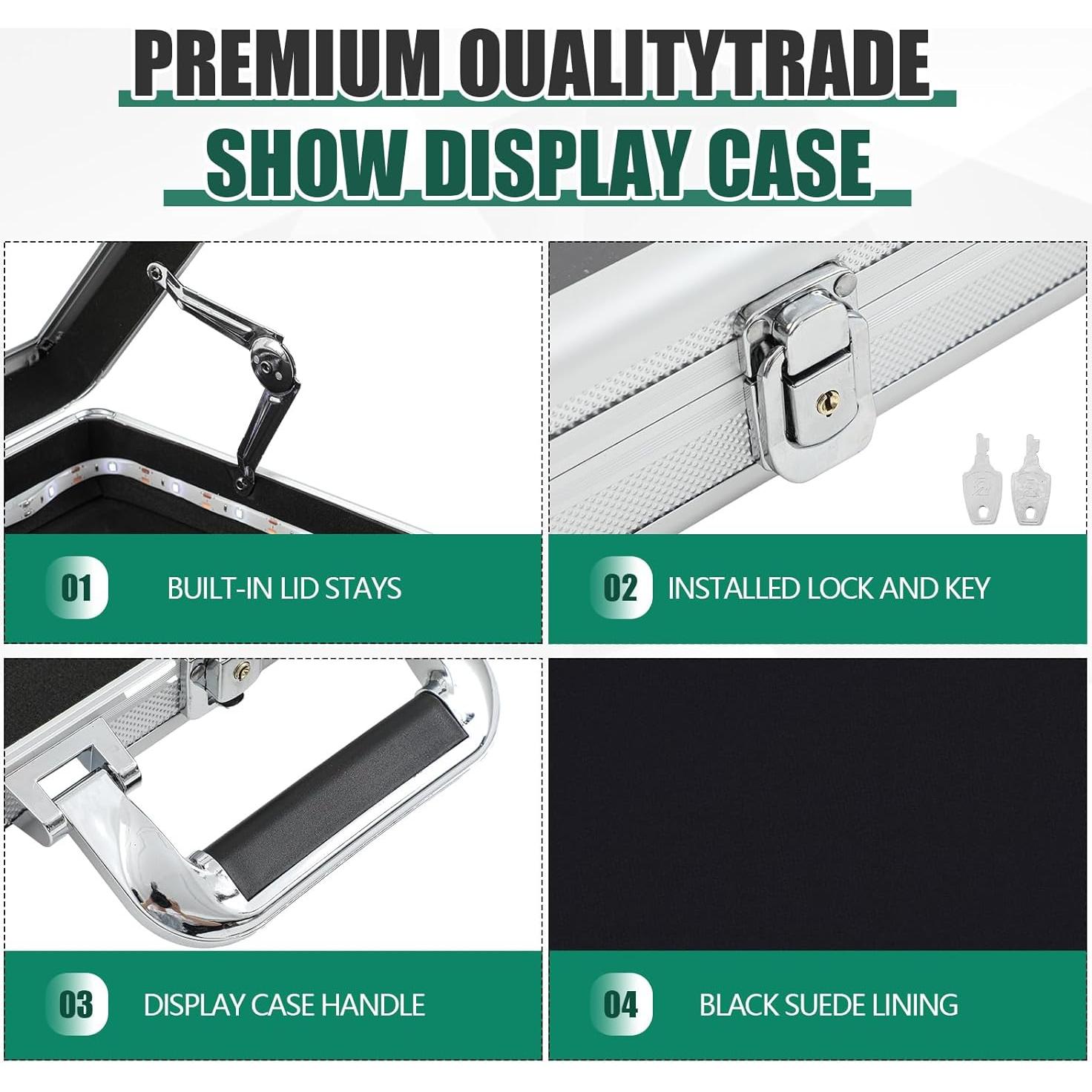 Estuche de Exhibición LED Memorywuu 86x56 cm con Cerradura