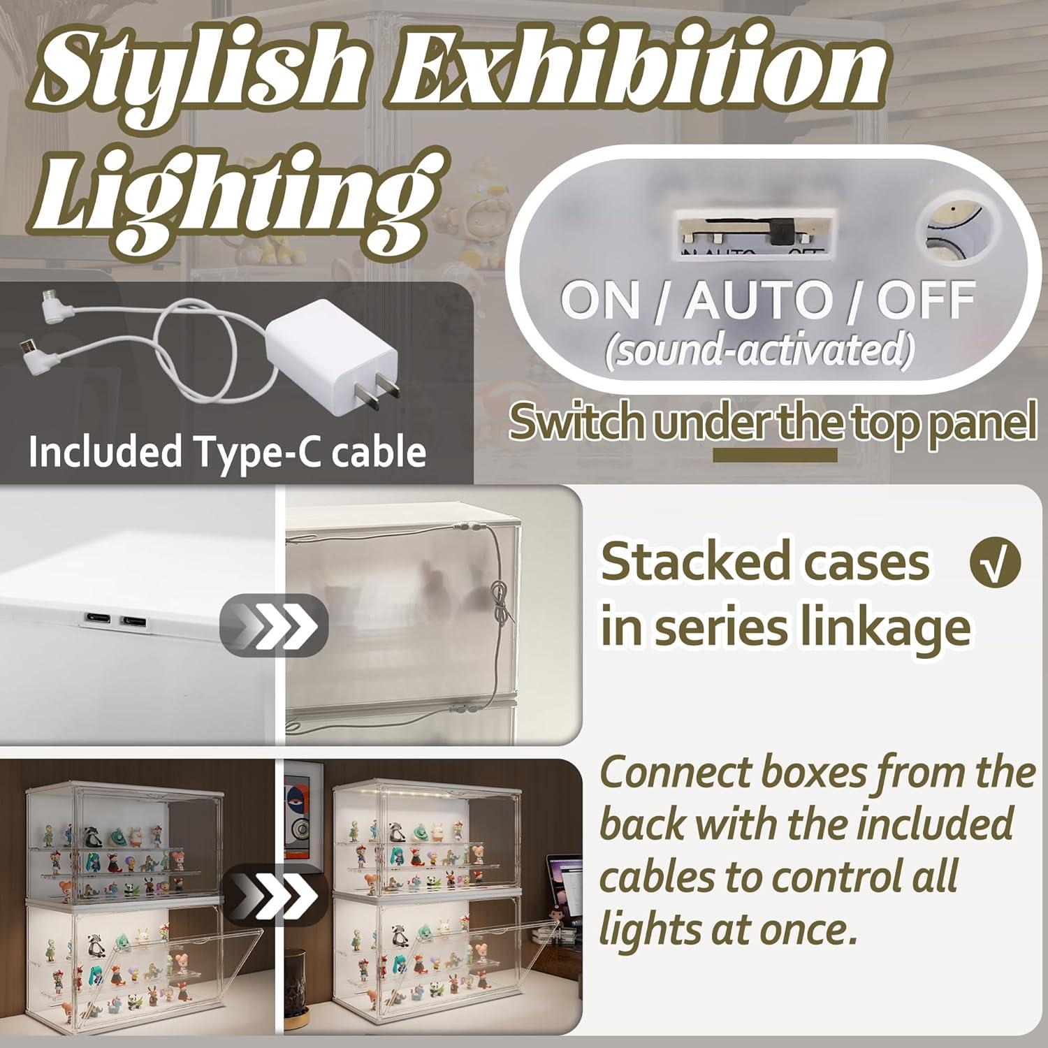 Estuche de exhibición LED Verssure DC001 Acrílico Blanco 22.1 cm