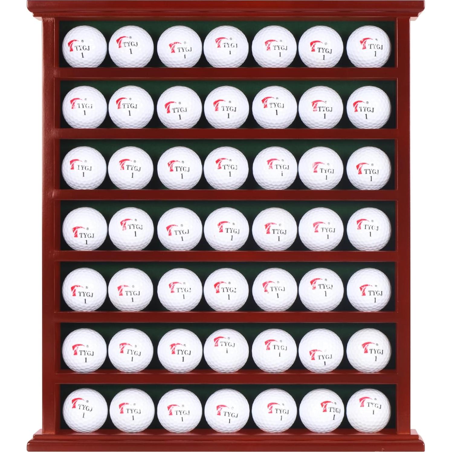DisplayGifts Estante para Pelotas de Golf 49 Compartimentos Caoba
