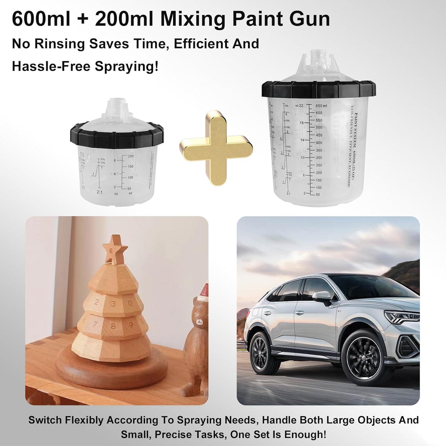 Kit Pistola Pulverización LVLP RRJ R500 650ml 200ml 1.3/1.5/1.7mm