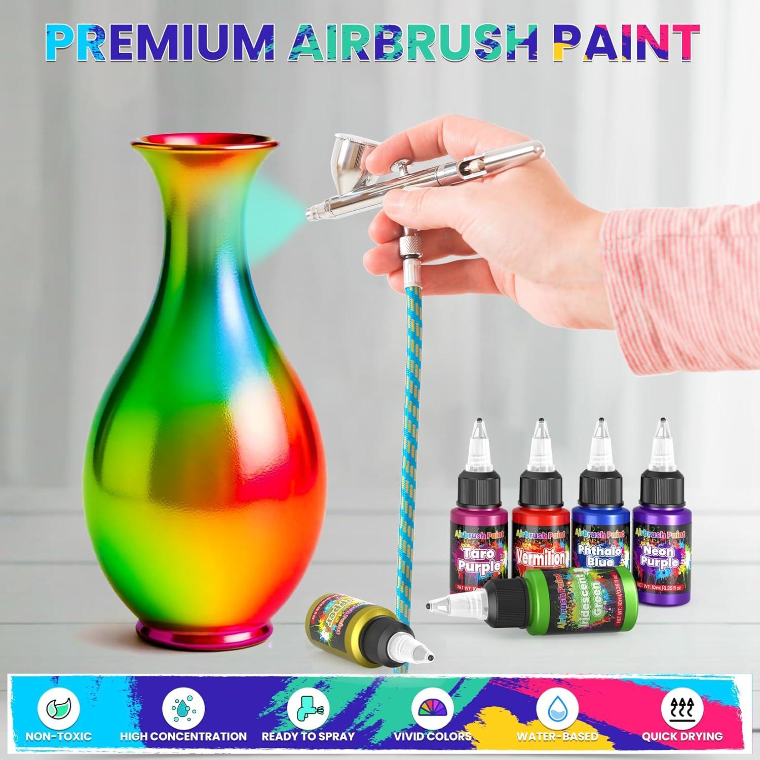 Set de Pintura Airbrush ERCorArt 54 Colores Acrílicos 570ml