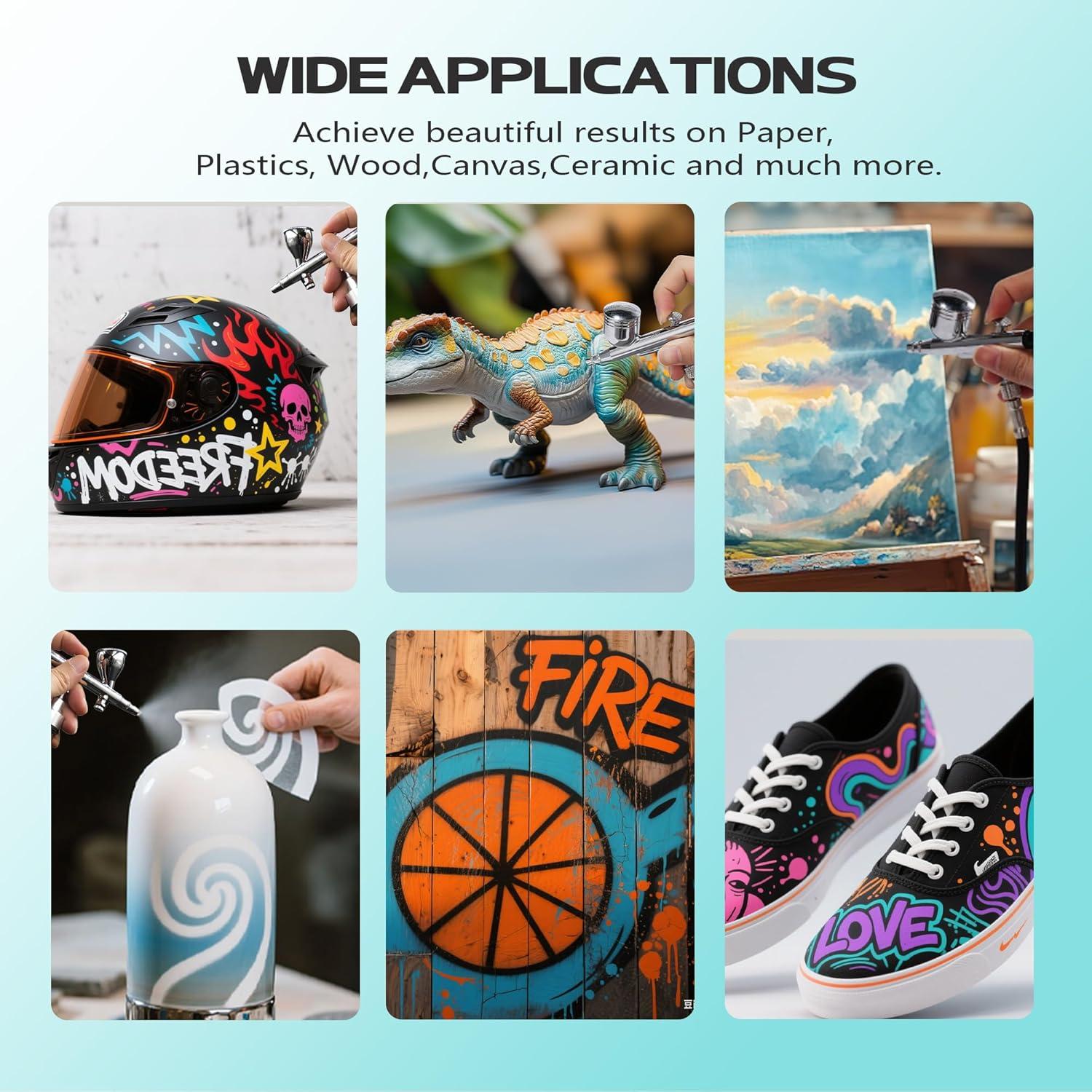 Juego de Pintura con Aerógrafo EKOHERR 18 Colores 360ml