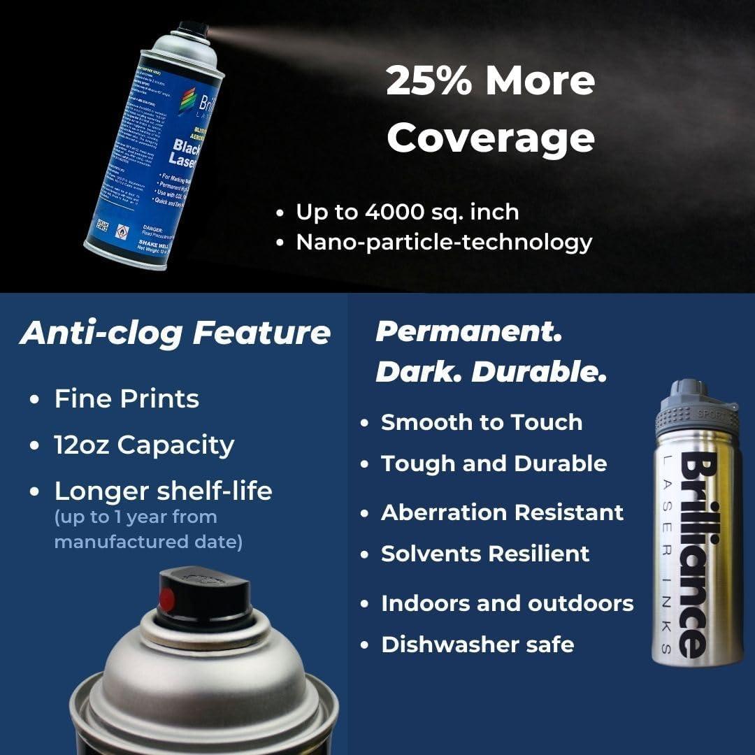 Spray Marcador Láser Brilliance 354 ml Negro BLI101