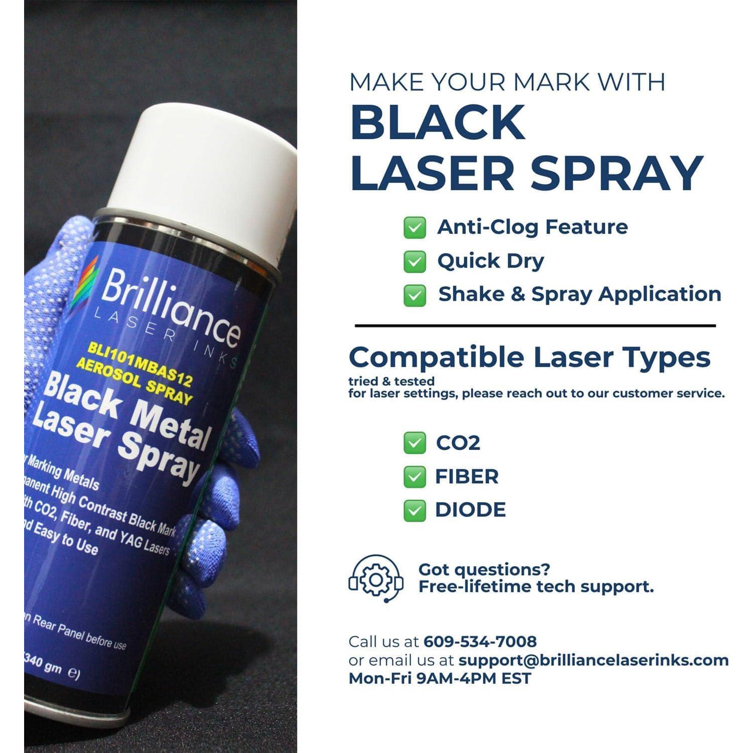 Spray Marcador Láser Brilliance 354 ml Negro BLI101