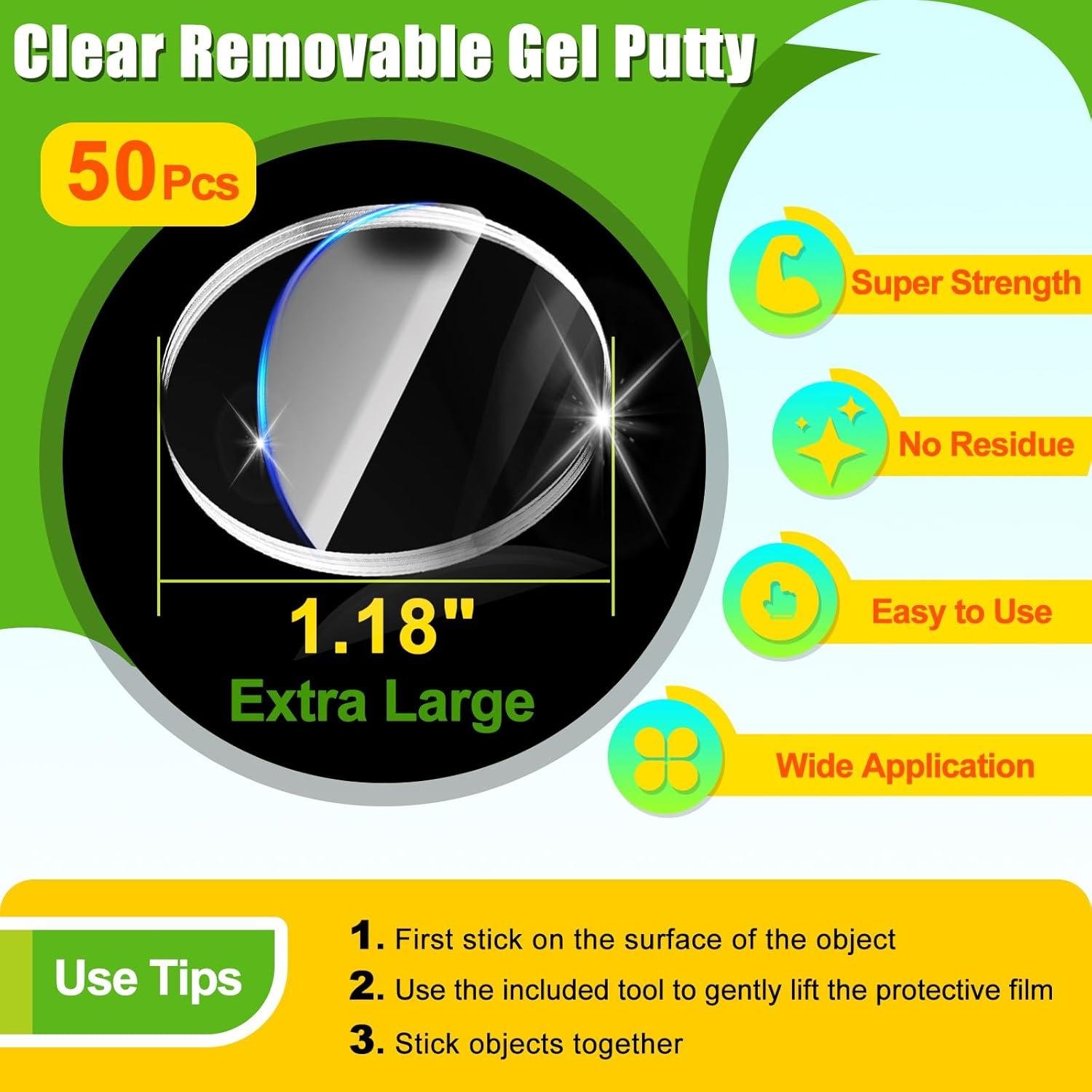 Pasta de Montaje Transparente PHIXBEAR 50 Pcs 3 cm