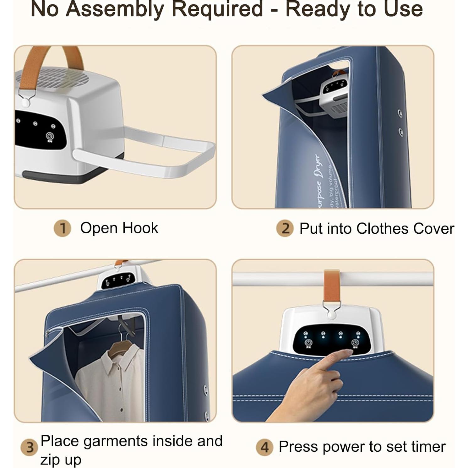 Secadora de Ropa Portátil MITNOTY BK-G9, 600W, 9 Prendas