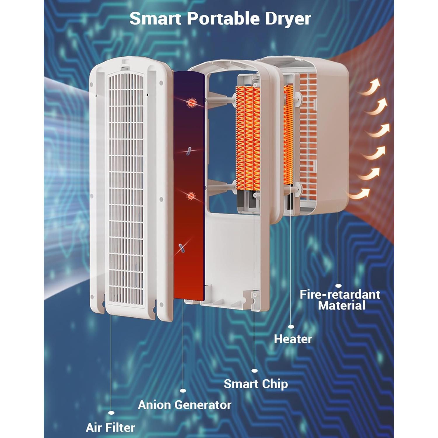 Secadora de Ropa Portátil KASYDoFF V3T 1600W 15.88kg Azul