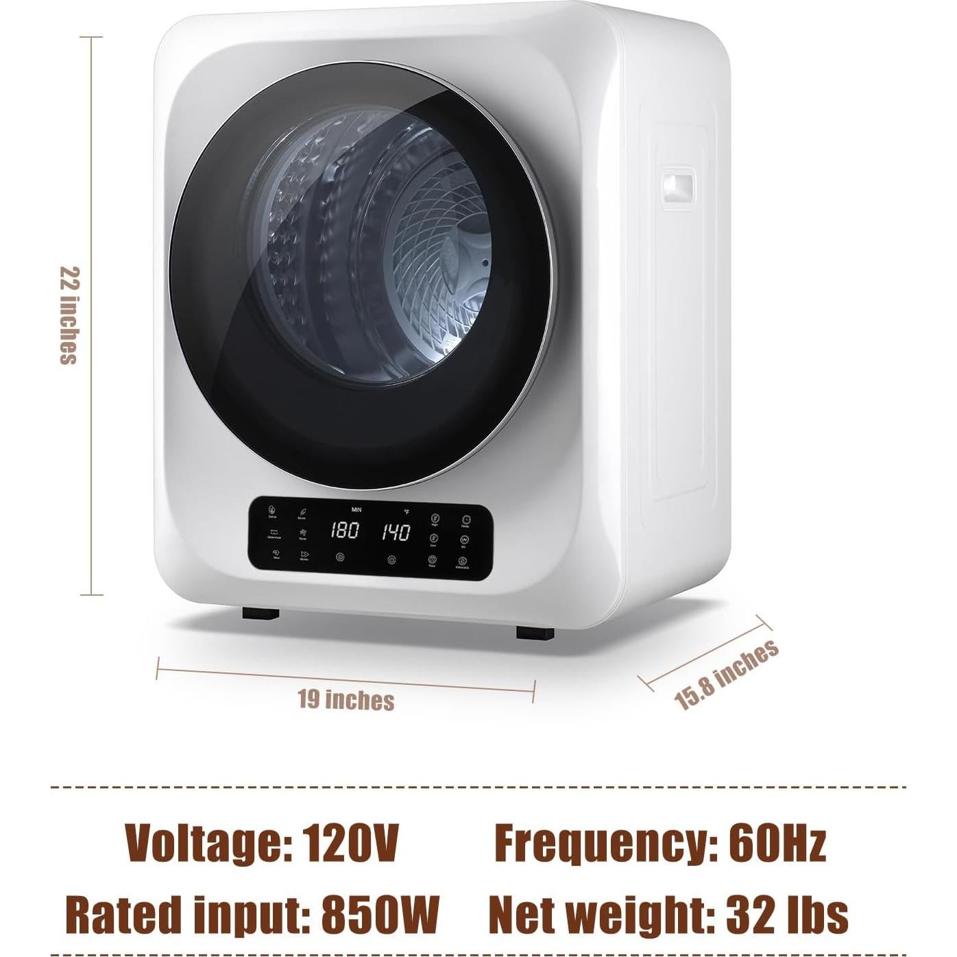 Secadora Portátil Auertech AU205C 12 lbs Acero Inoxidable
