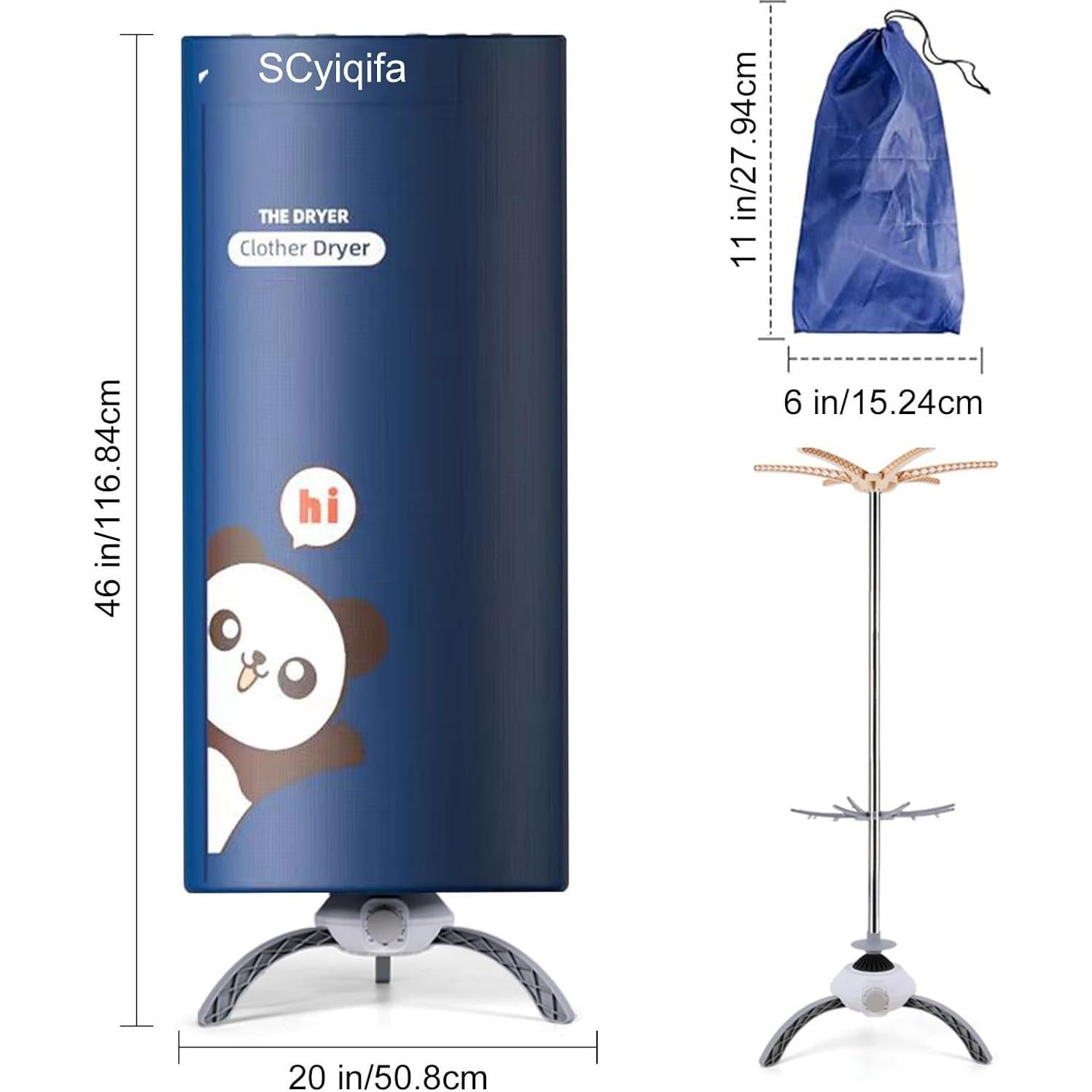 Secadora de Ropa Portátil SCyiqifa 30 kg Plegable Azul