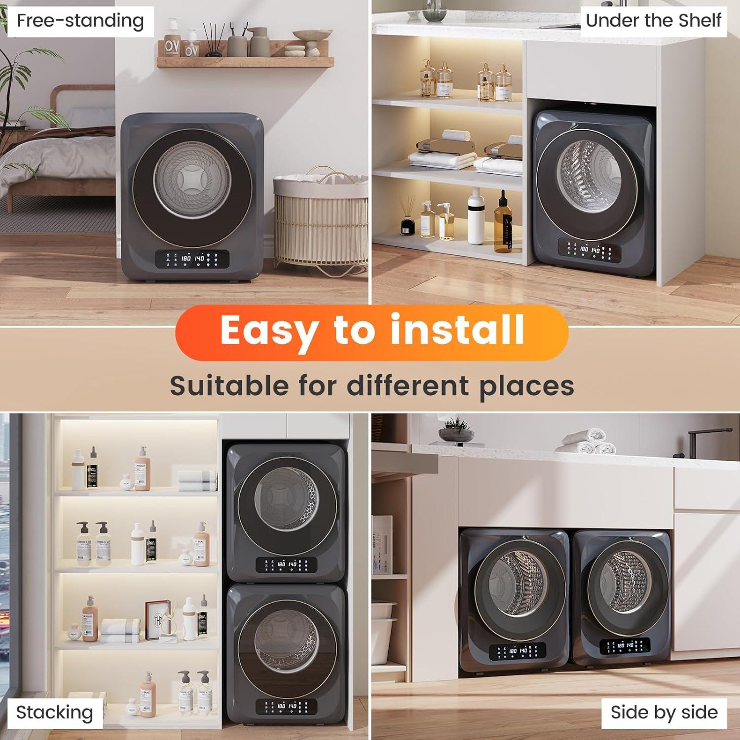 Secadora Portátil VCJ 12lbs 850W con 6 Modos y Temporizador