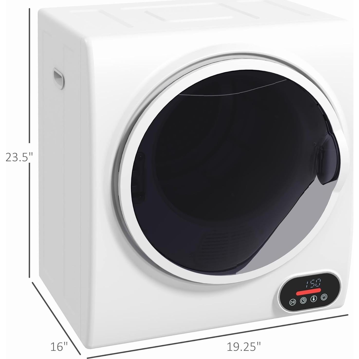 Secadora de Ropa Portátil HOMCOM 1.5 Pies Cúbicos Blanca