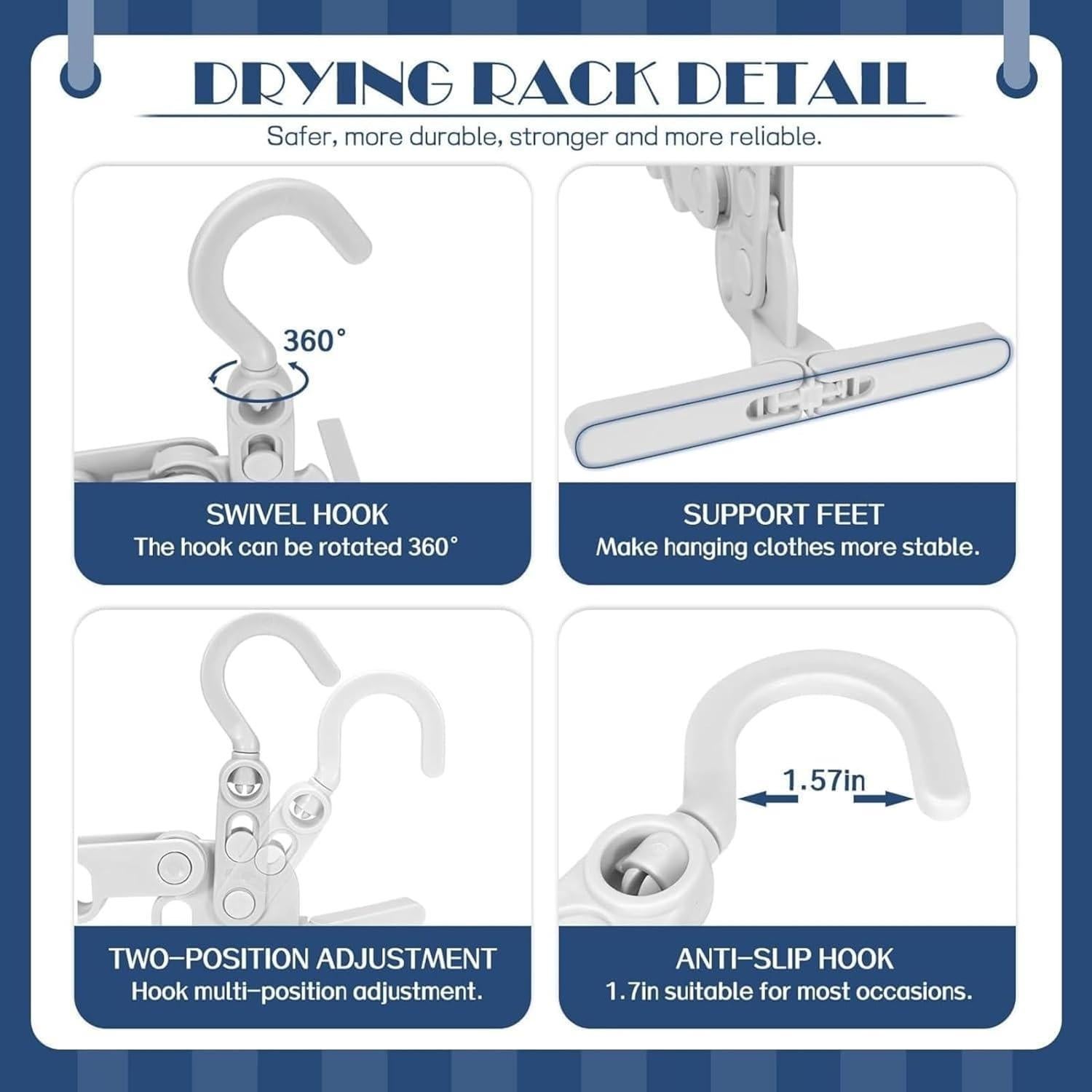 Soporte de Secado Plegable YZÉ para Viajes - 5 Niveles, Gris