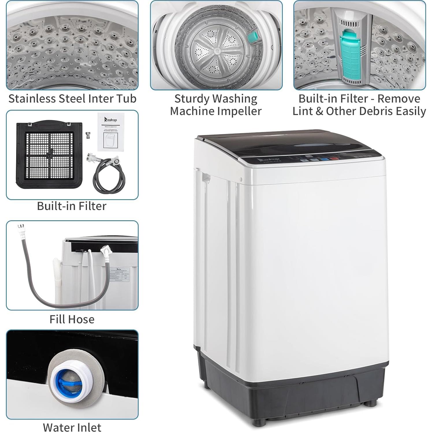 Combo Lavadora y Secadora ROVSUN 17.6lbs y 4.54kg Portátil