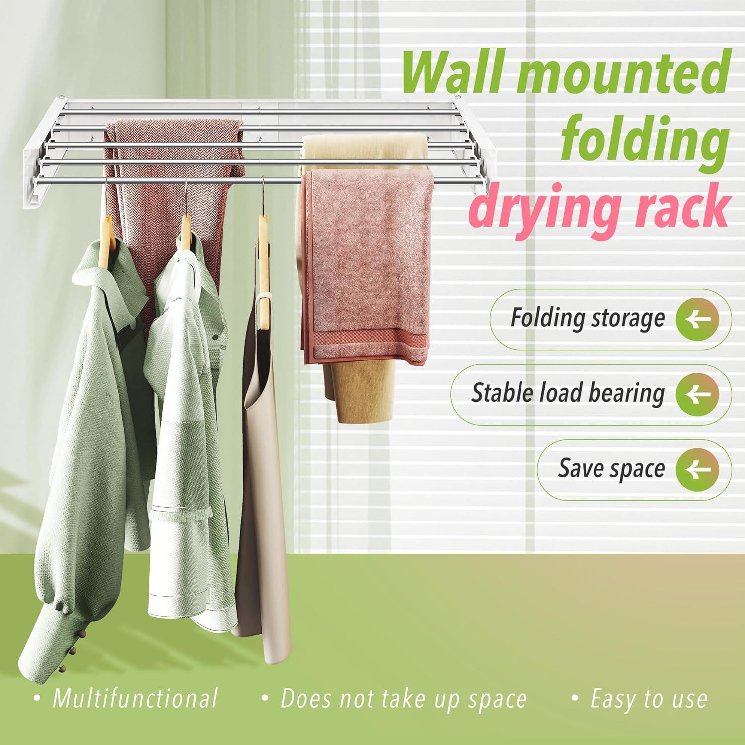 Estante Plegable para Secar Ropa ZdwCyl 81 cm Blanco Acero