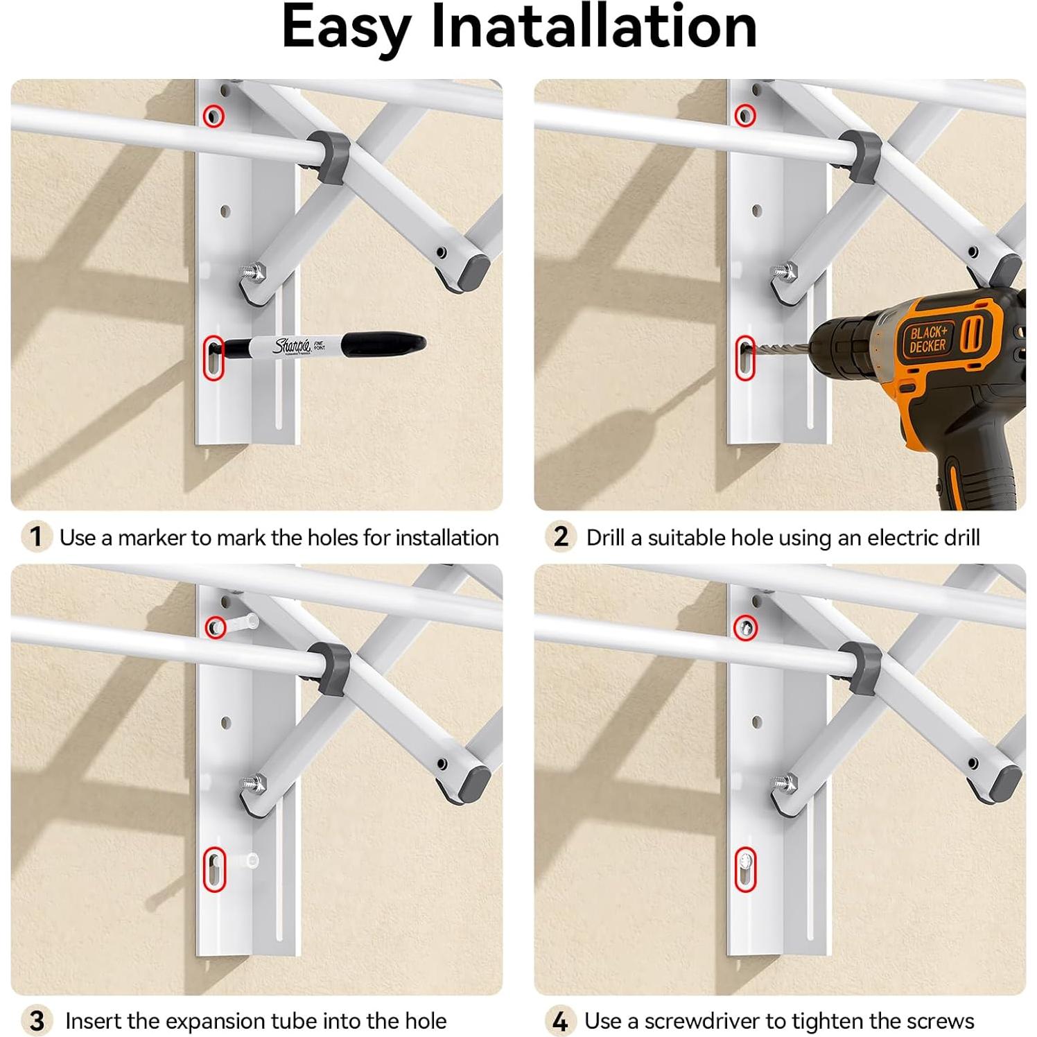 Estante de Secado de Ropa Plegable APEXCHASER Blanco 18.14 kg