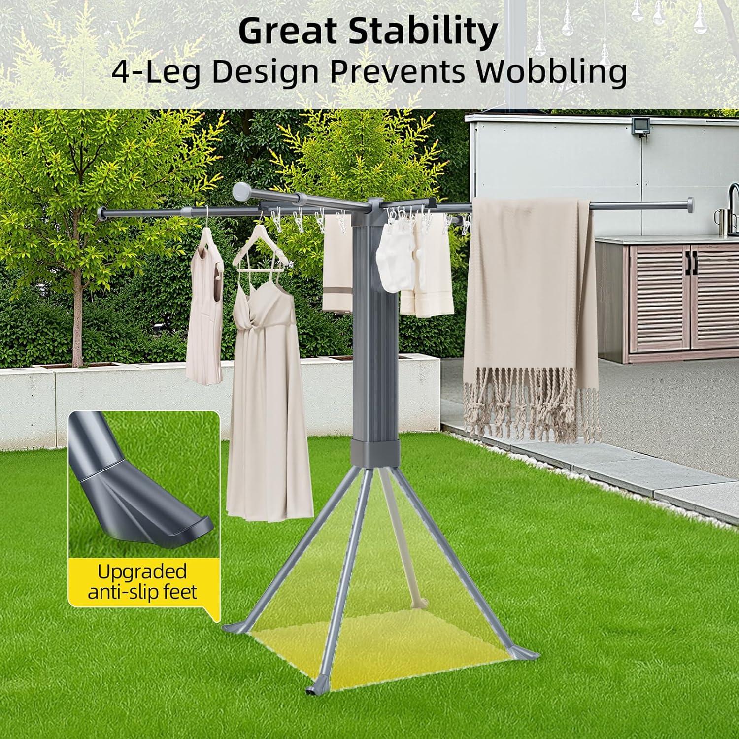 Perchero Plegable BIREN para Secar Ropa 177.8 cm Gris