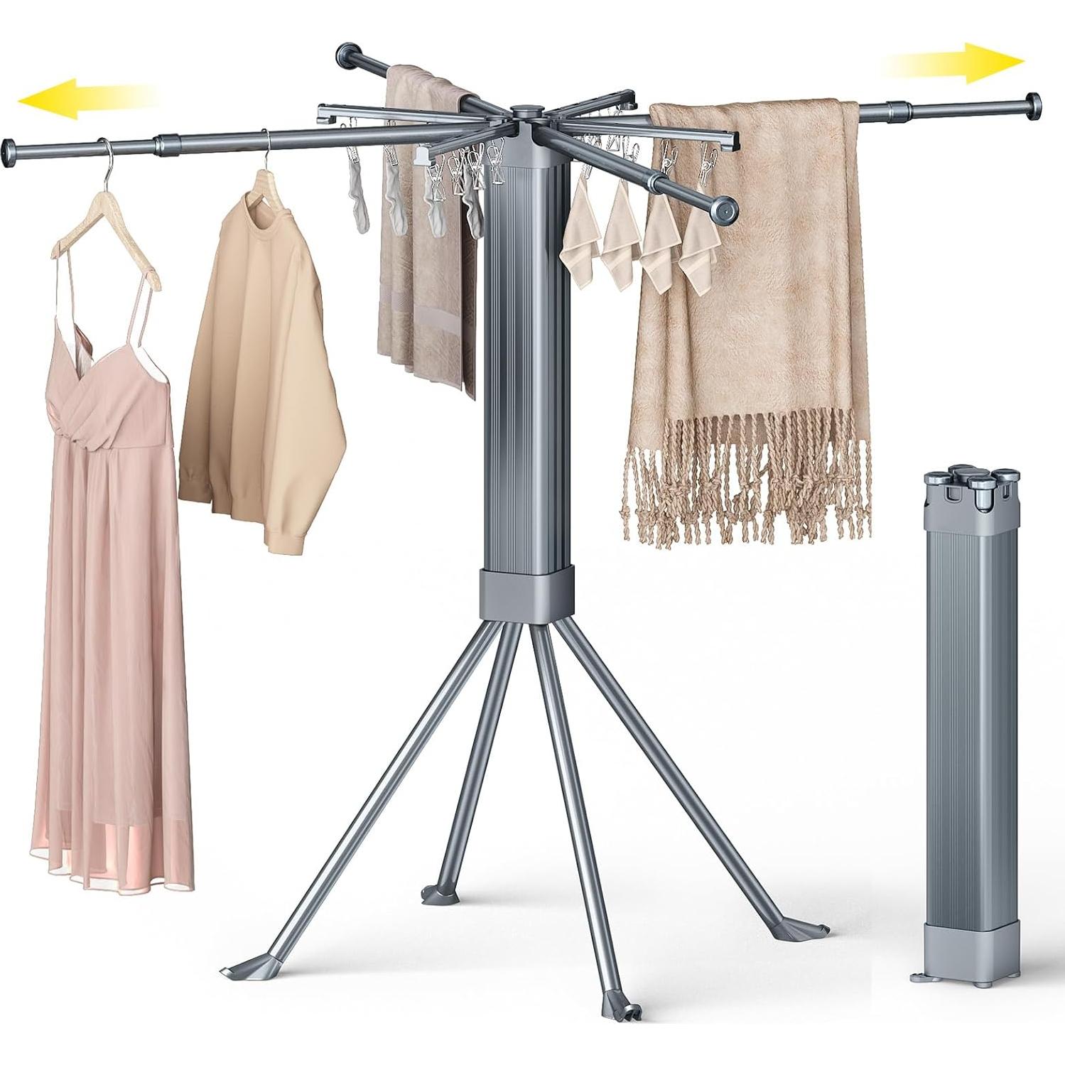 Perchero Plegable BIREN para Secar Ropa 177.8 cm Gris