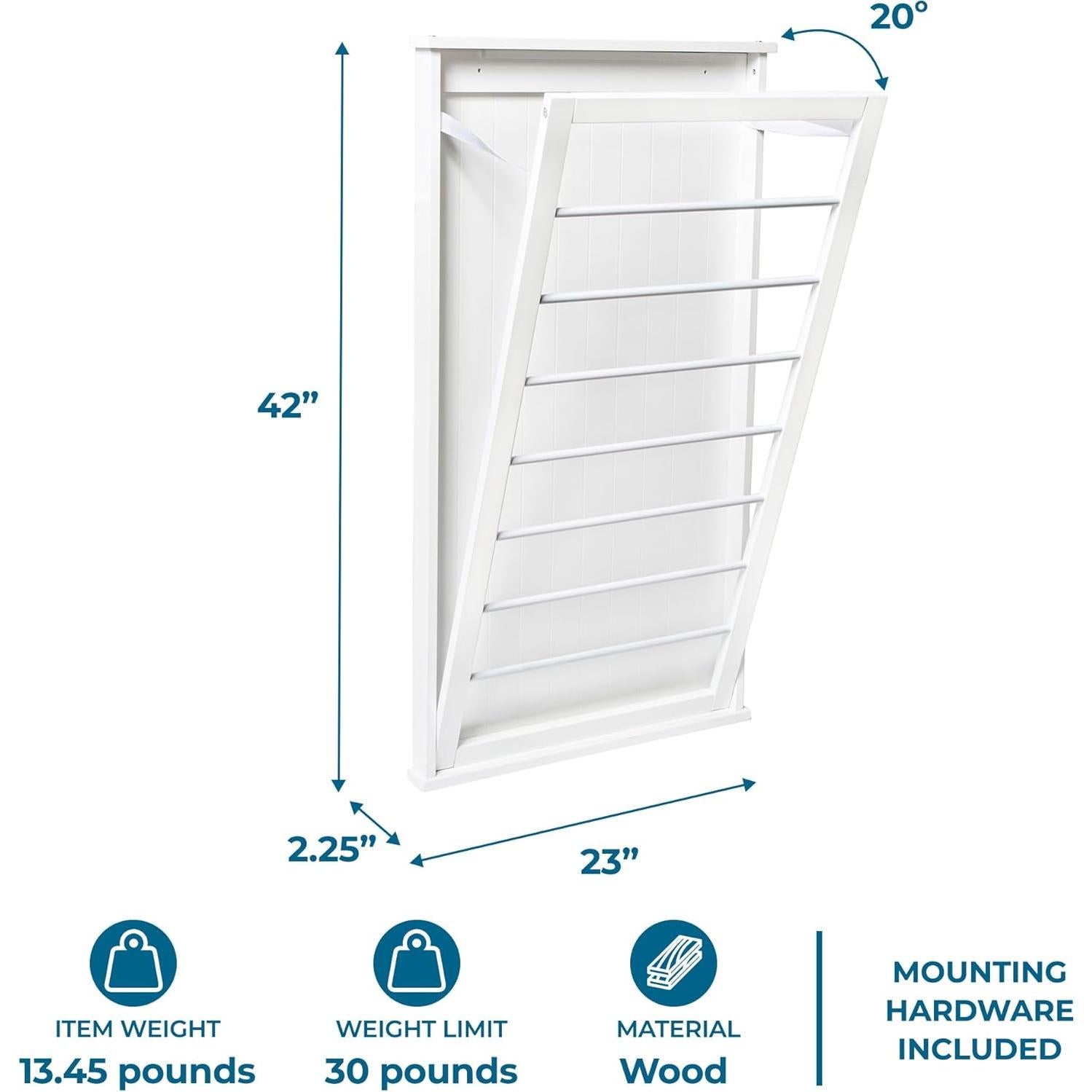 Rack de Secado de Ropa Montado en Pared Honey-Can-Do 106.68cm