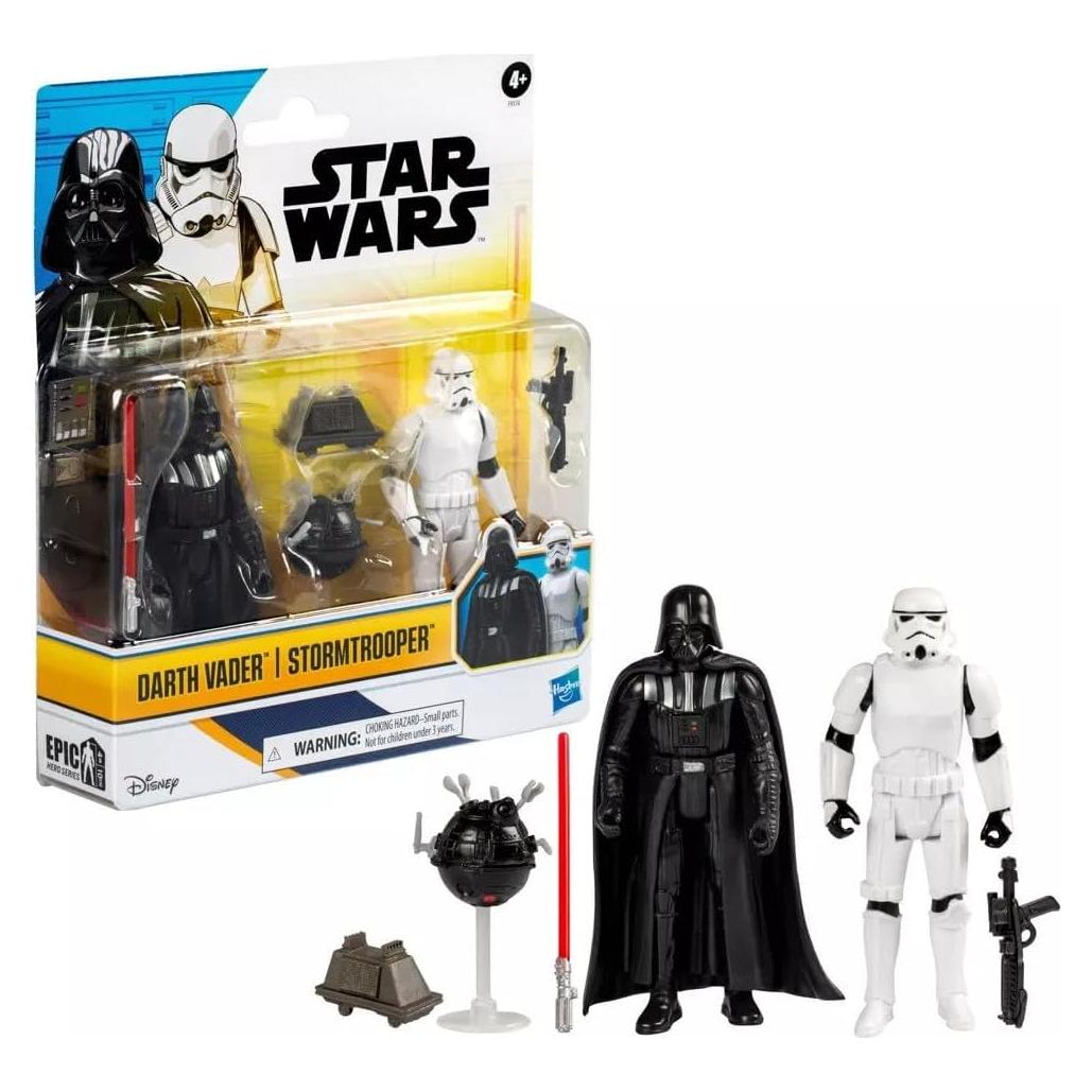 Set de Figuras de Acción Darth Vader y Stormtrooper 10 cm
