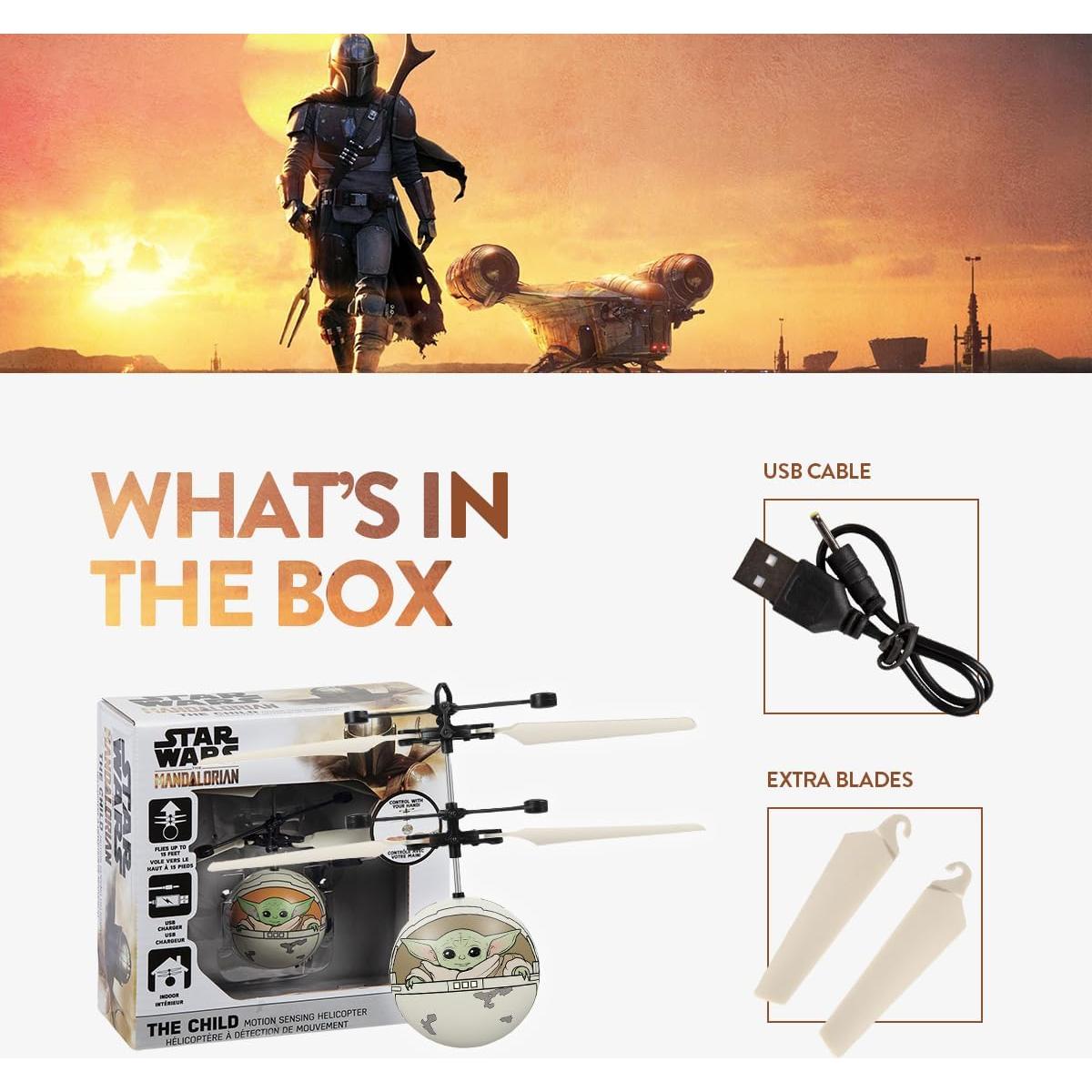 Bola Voladora Baby Yoda World Tech Toys - Dron USB para Niños 6+