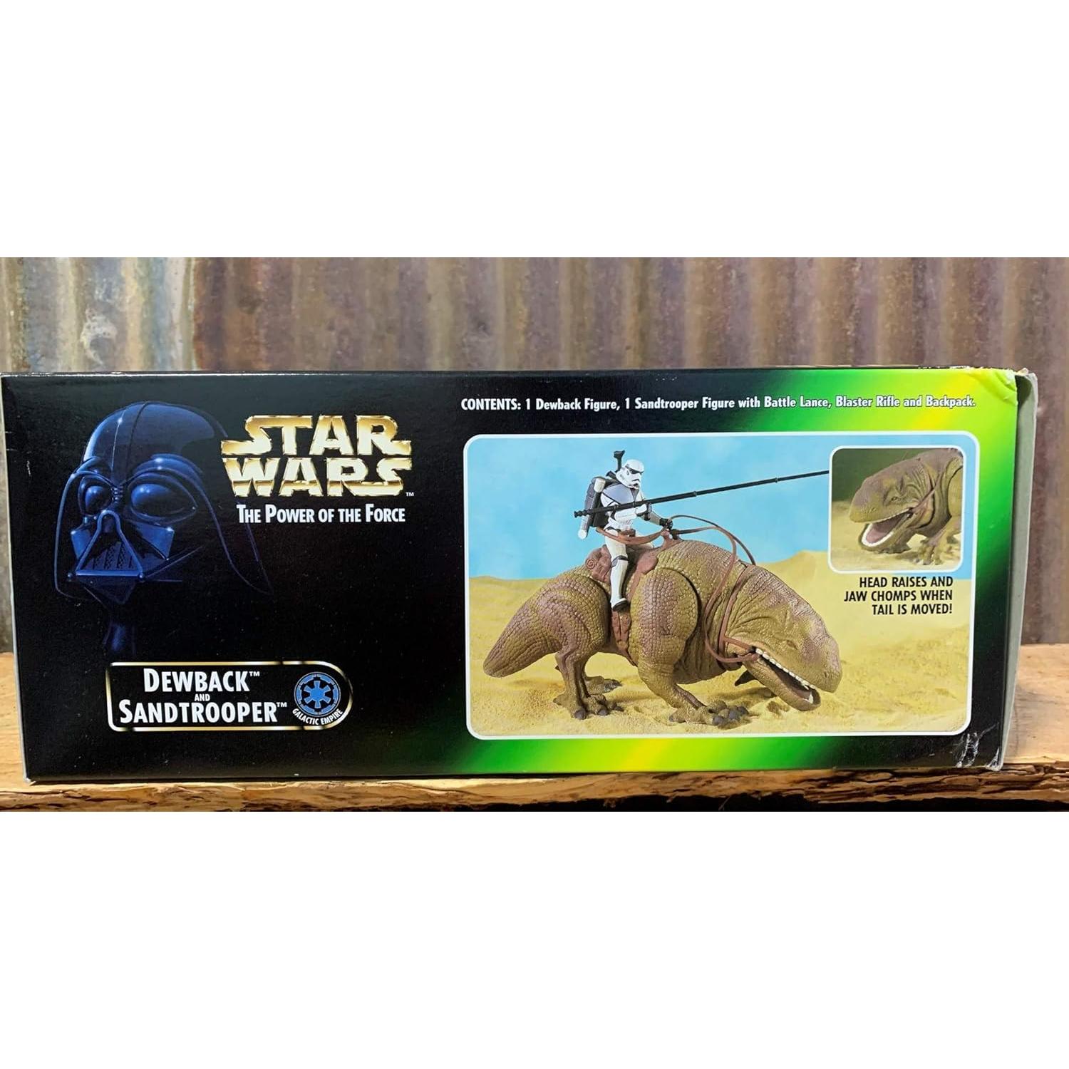 Figuras Star Wars Mattel Dewback y Sandtrooper 28.7x14.5cm