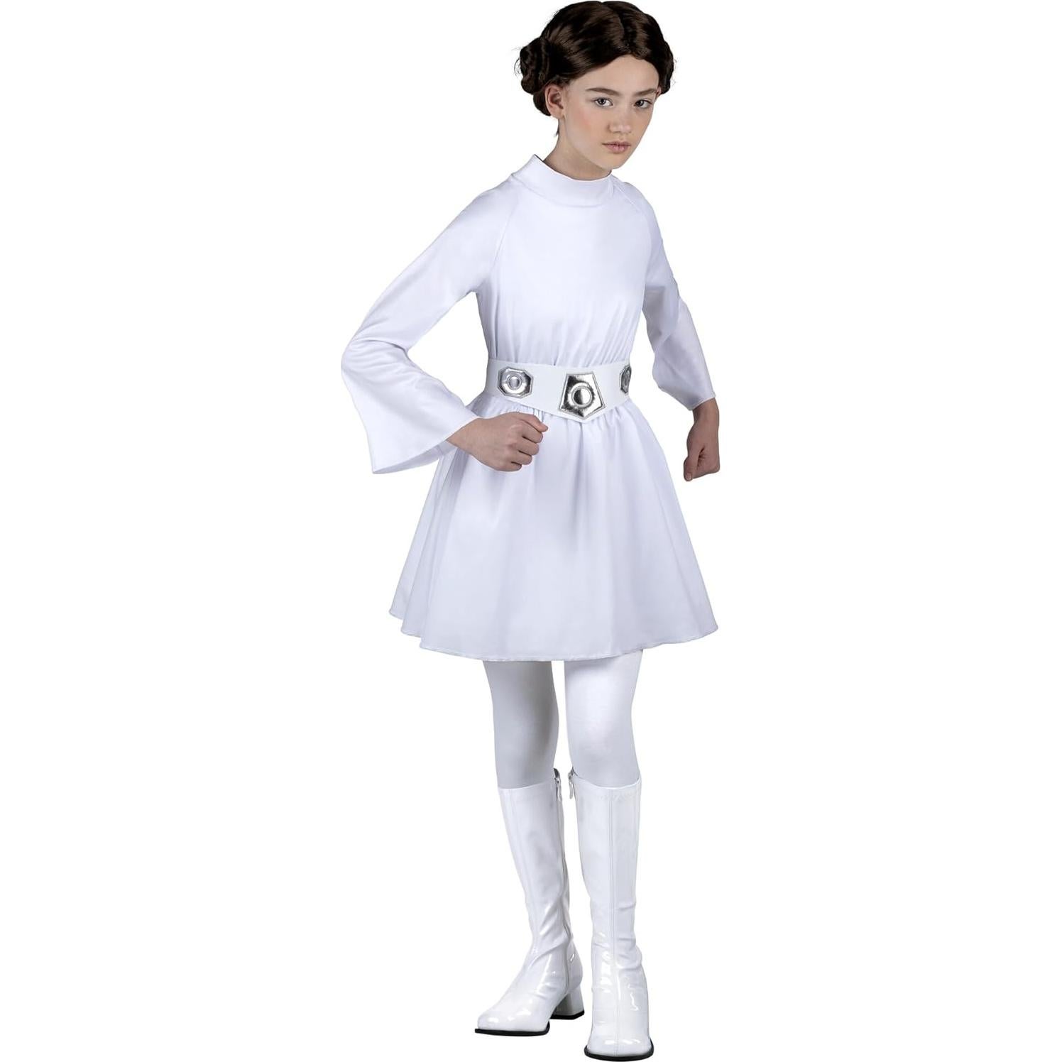Disfraz de Princesa Leia para Niñas Jazwares - Vestido con Capucha y Peluca