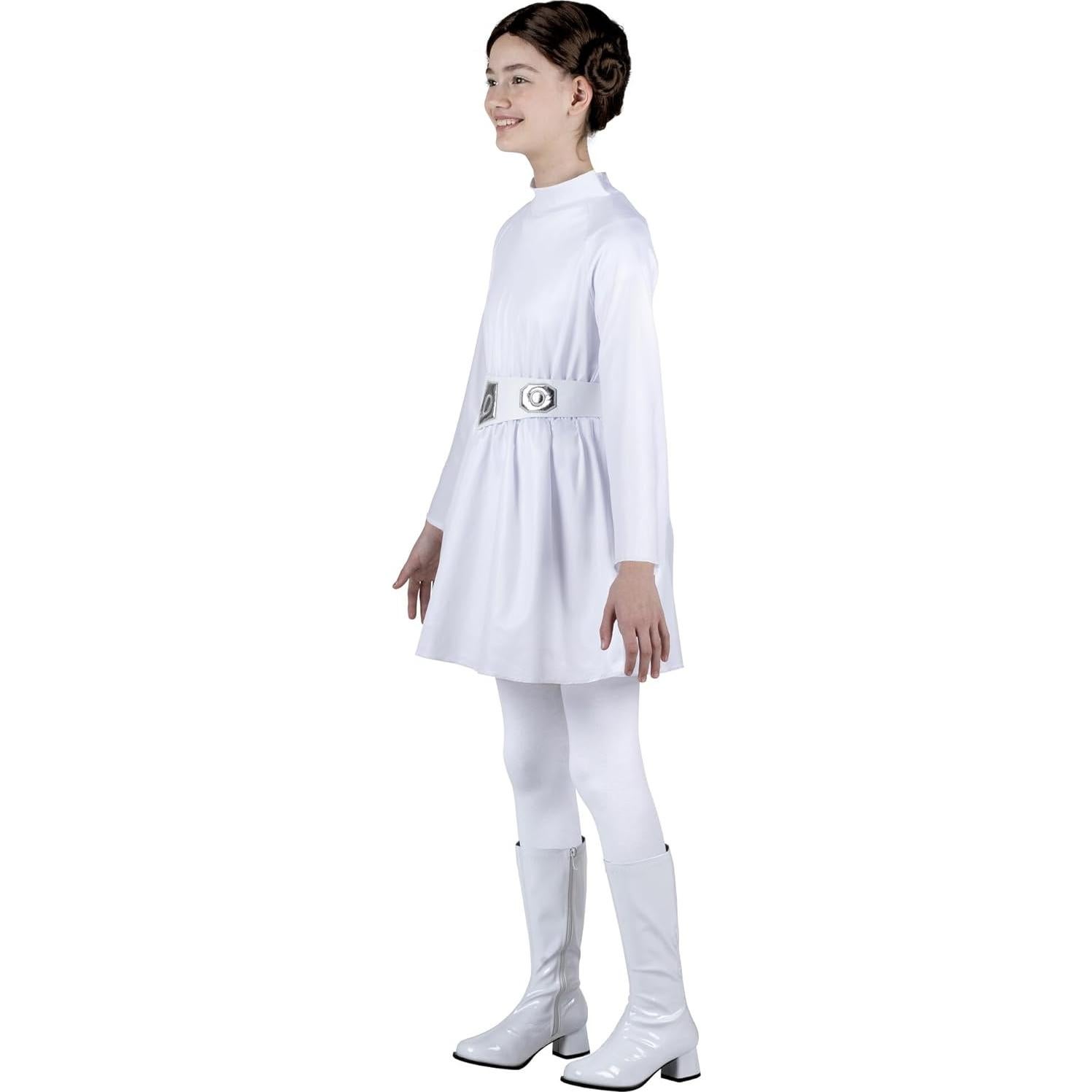 Disfraz de Princesa Leia para Niñas Jazwares - Vestido con Capucha y Peluca