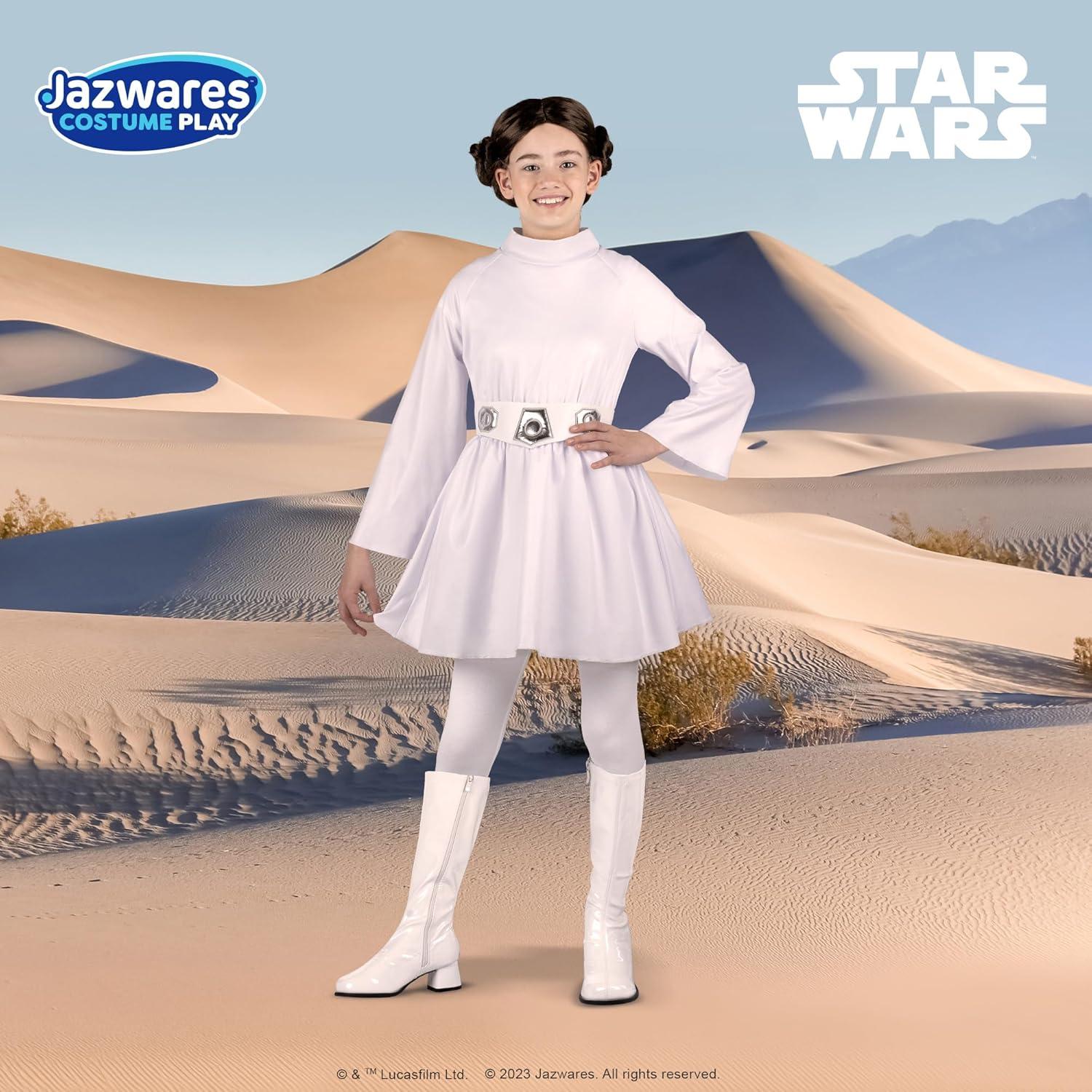 Disfraz de Princesa Leia para Niñas Jazwares - Vestido con Capucha y Peluca