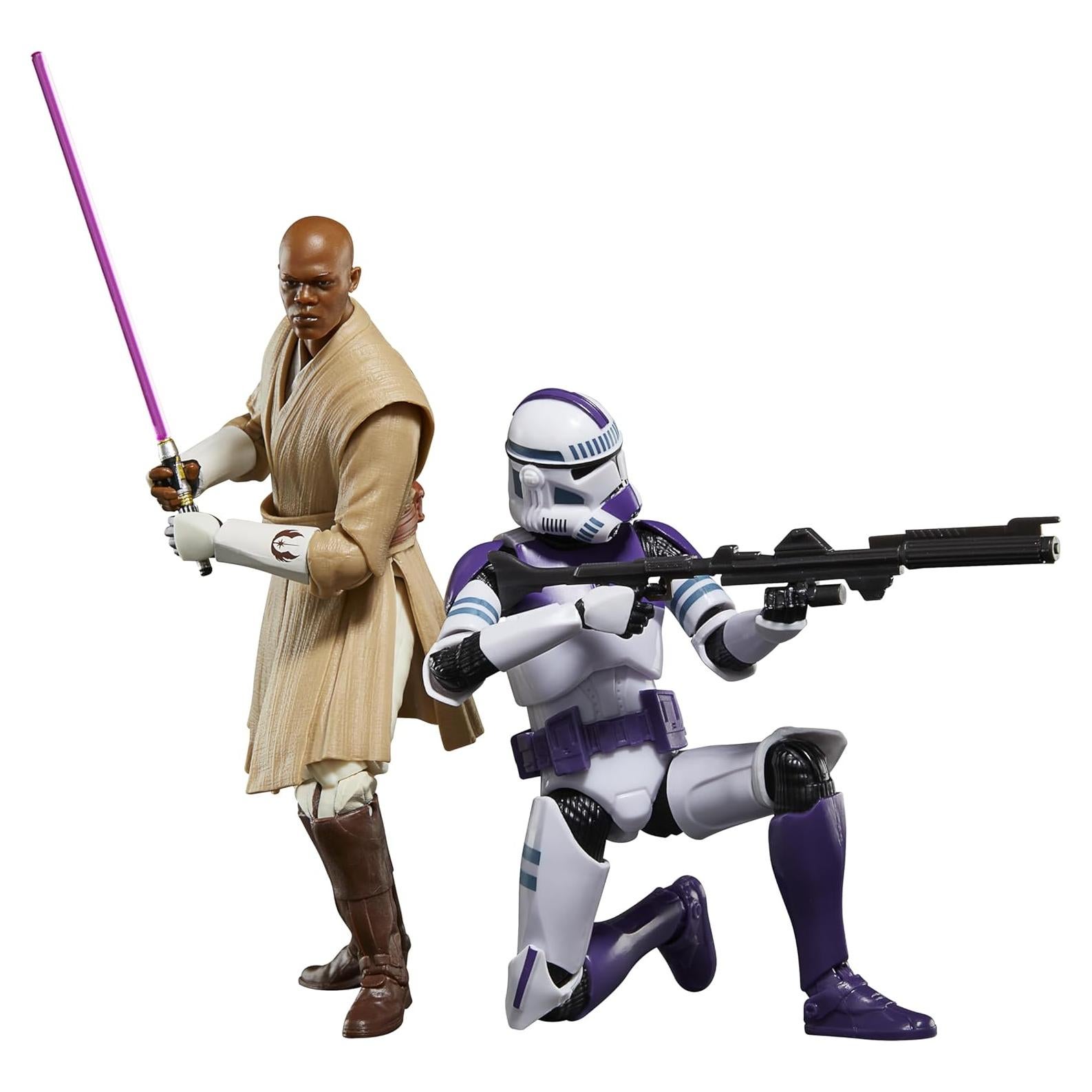 Figuras de Acción Star Wars Mace Windu y Soldado Clon 15 cm