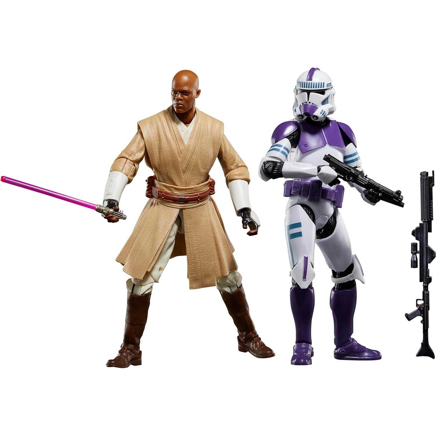 Figuras de Acción Star Wars Mace Windu y Soldado Clon 15 cm