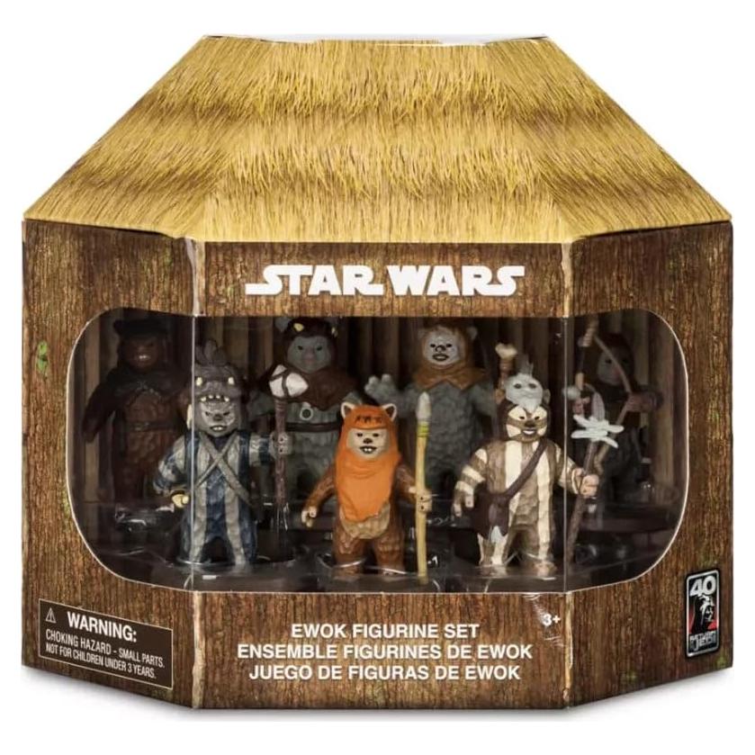 Conjunto de Figuras Ewok 7 Piezas WDW Star Wars 40 Aniversario