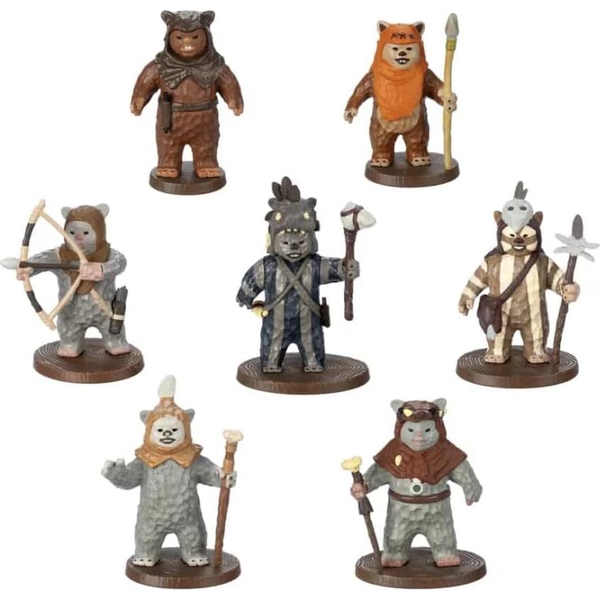 Conjunto de Figuras Ewok 7 Piezas WDW Star Wars 40 Aniversario