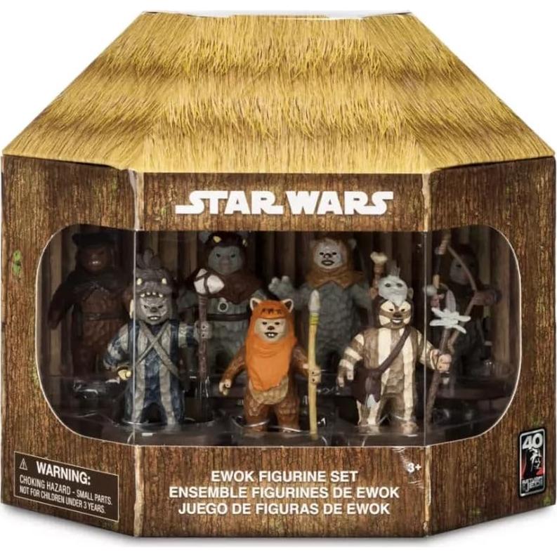 Conjunto de Figuras Ewok 7 Piezas WDW Star Wars 40 Aniversario