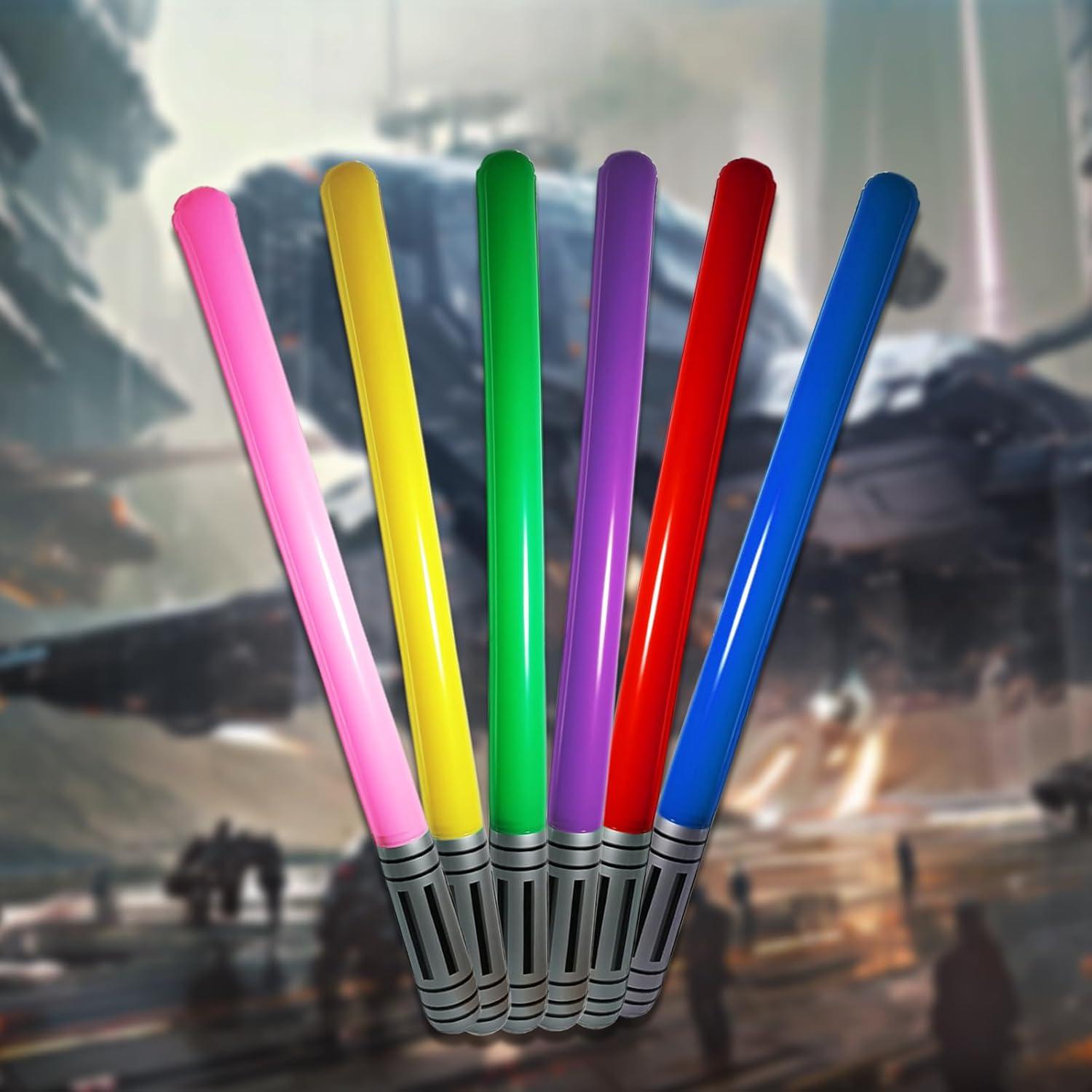 6 Espadas de Luz Inflables para Fiesta Temática de Estrellas