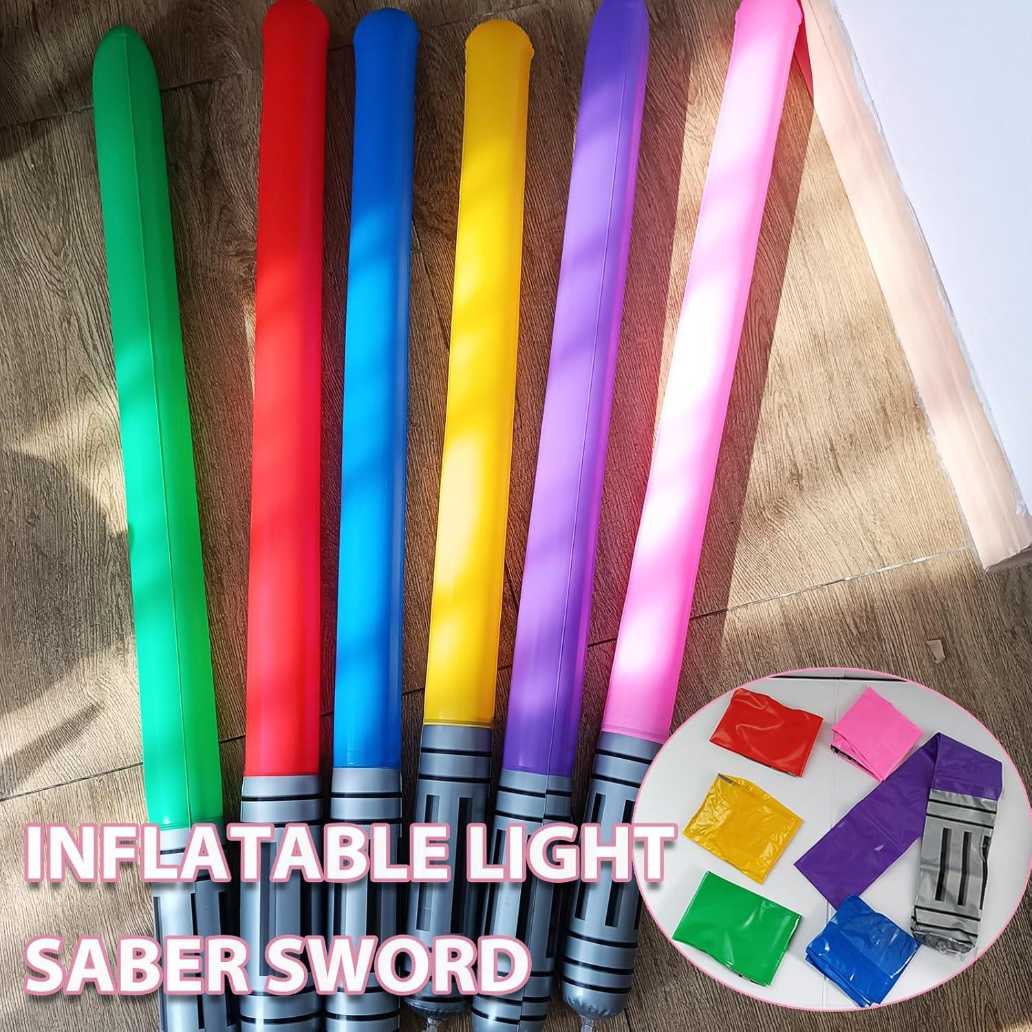 6 Espadas de Luz Inflables para Fiesta Temática de Estrellas
