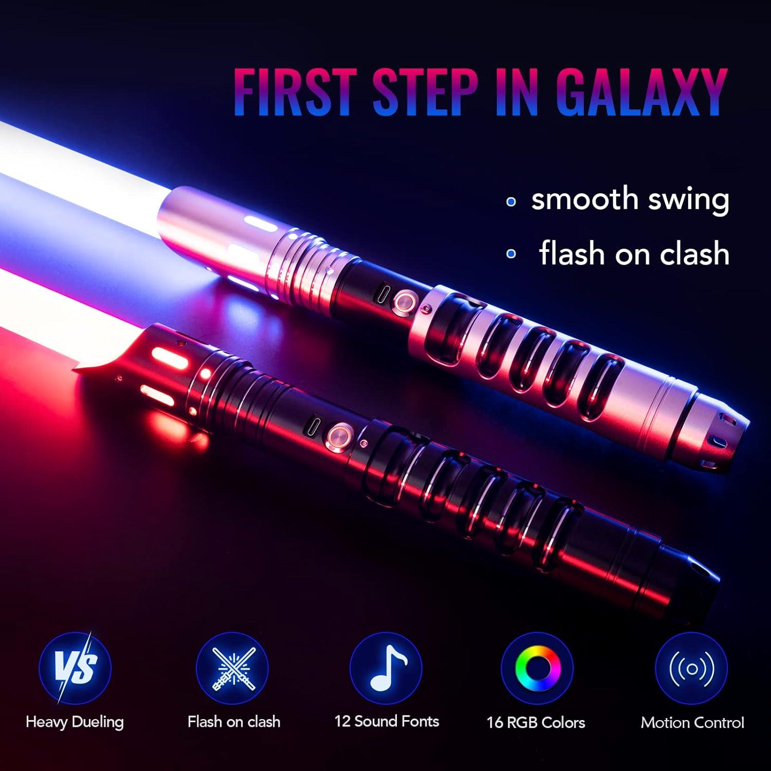 Sable de Luz Dueling CVCBSER RGB-X Plata 92 cm 15 Colores 12 Sonidos