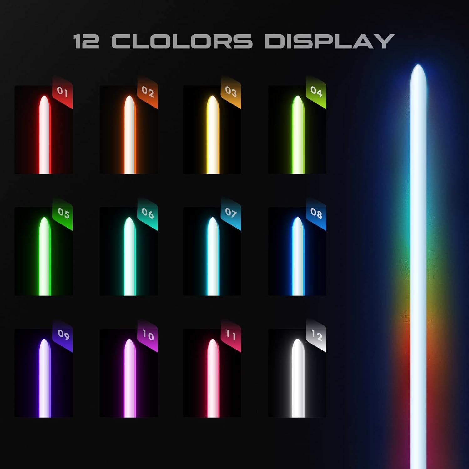 Sable de Luz Dueling CVCBSER RGB-X Plata 92 cm 15 Colores 12 Sonidos