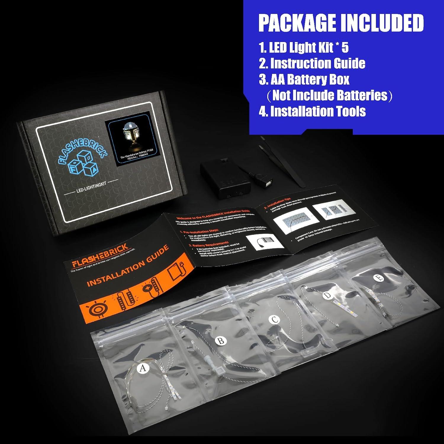 Kit de Luz LED Flashebrick para Casco Lego Mandalorian 75328