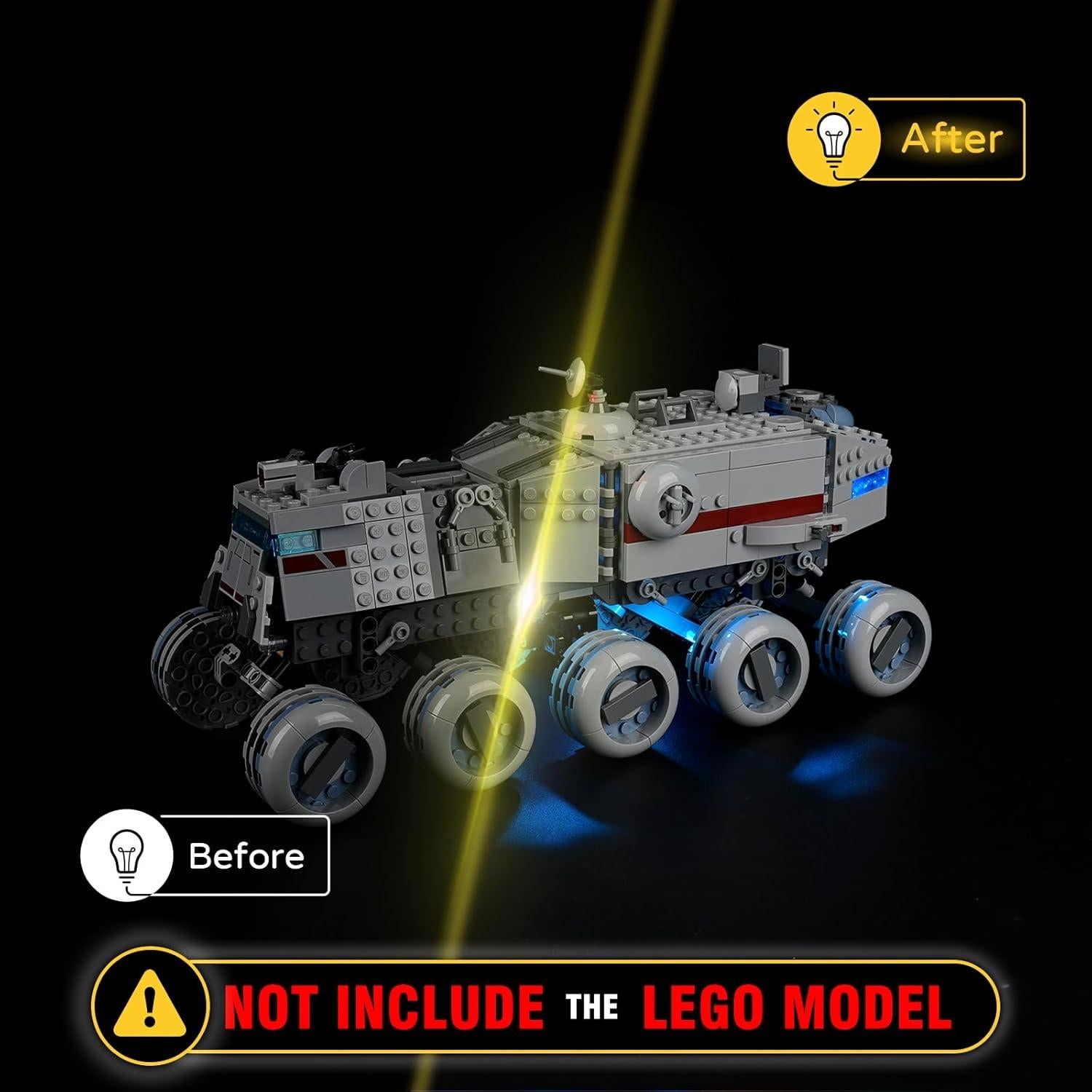 Kit de Luz LED YEABRICKS para LEGO 75413 Republic Juggernaut
