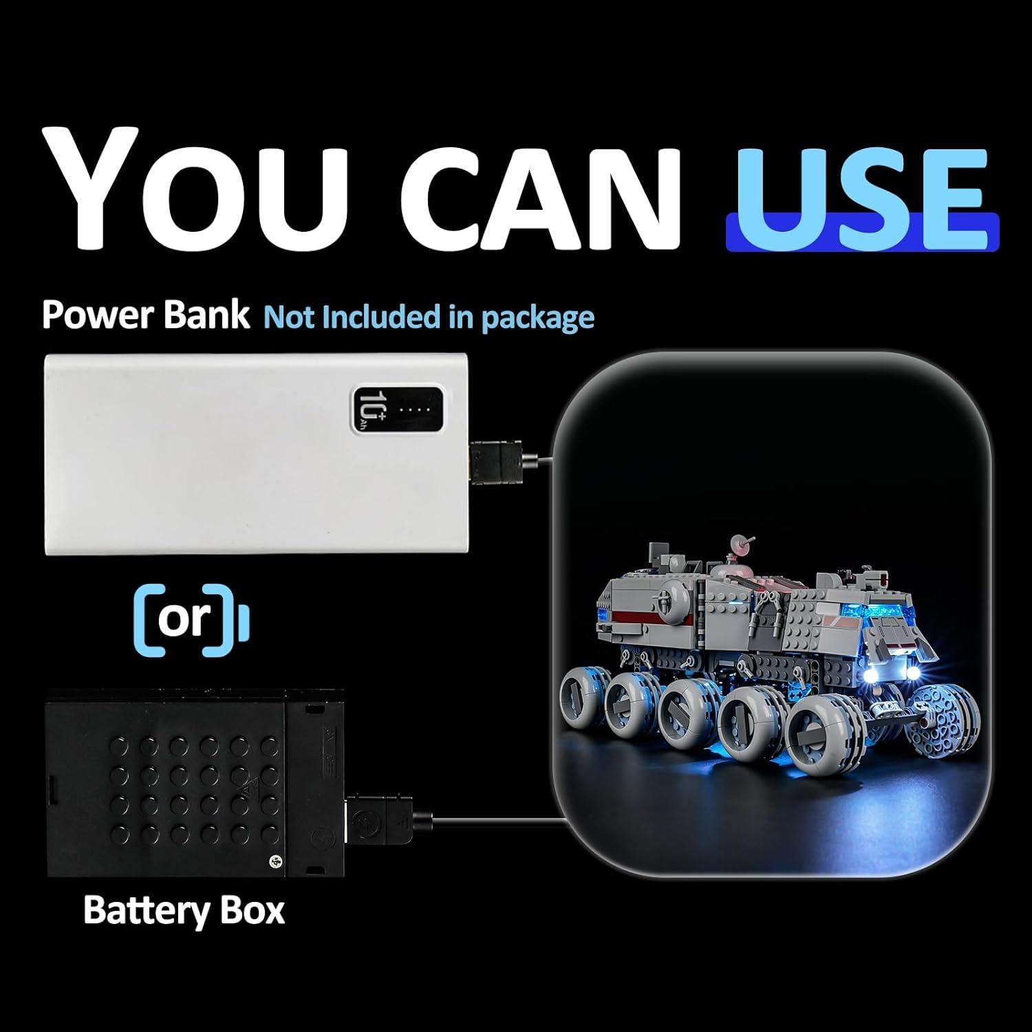 Kit de Luz LED YEABRICKS para LEGO 75413 Republic Juggernaut