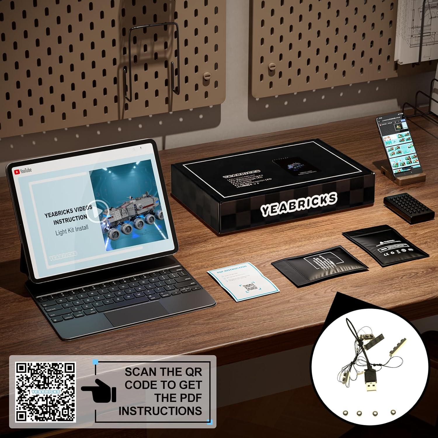 Kit de Luz LED YEABRICKS para LEGO 75413 Republic Juggernaut