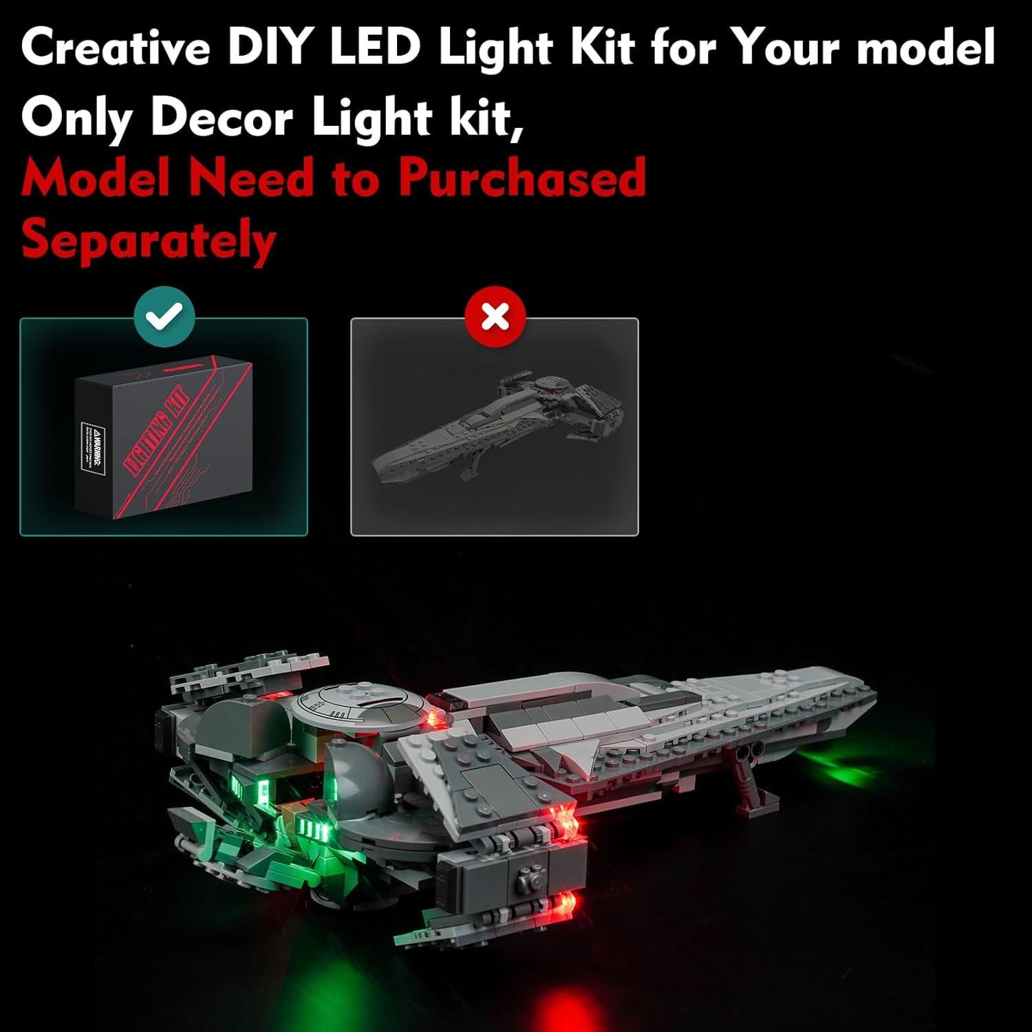Kit de Luz LED LocoLee para LEGO Infiltrador Sith 75383