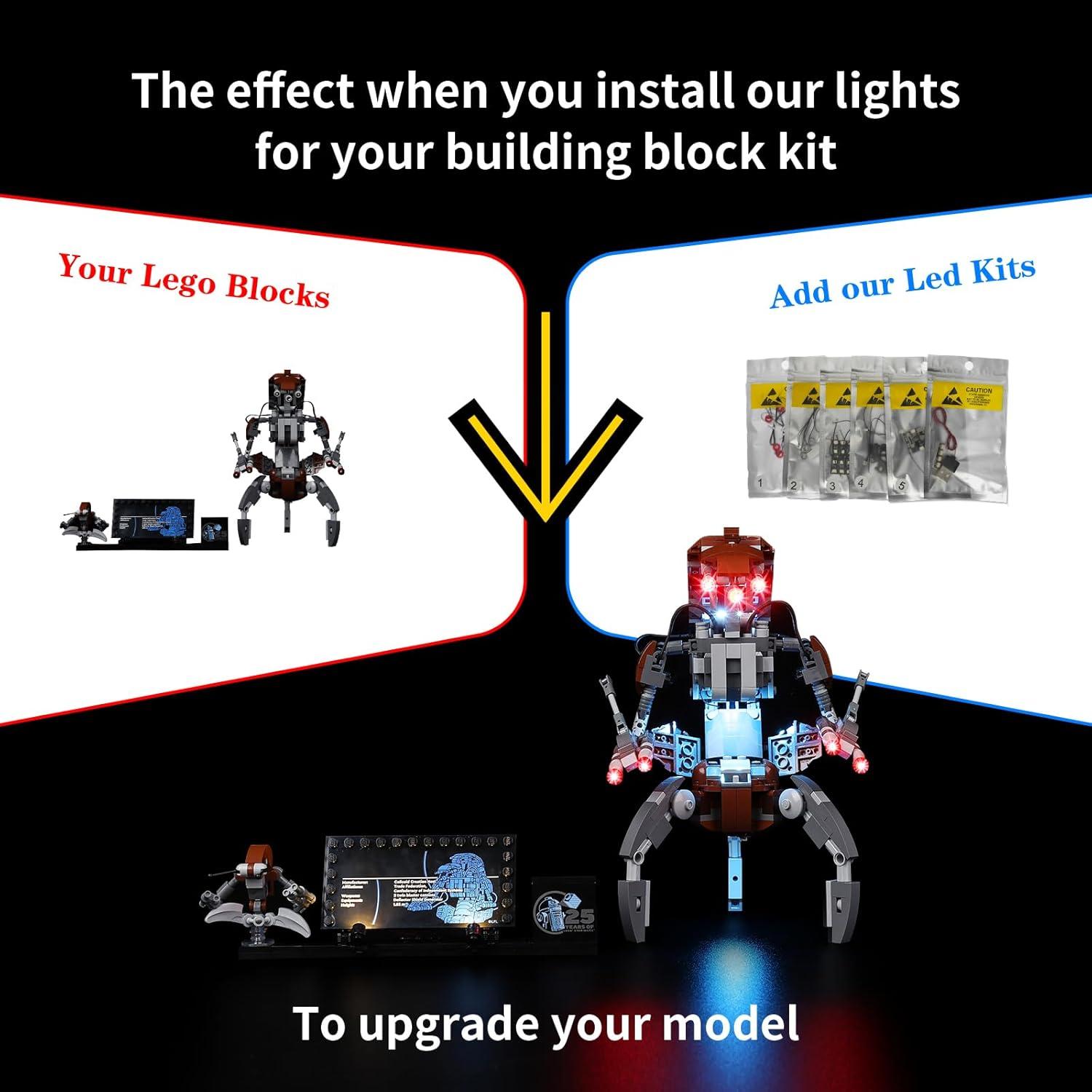 Kit de Luz LED Kyglaring para Lego 75381 Droideka - Iluminación USB
