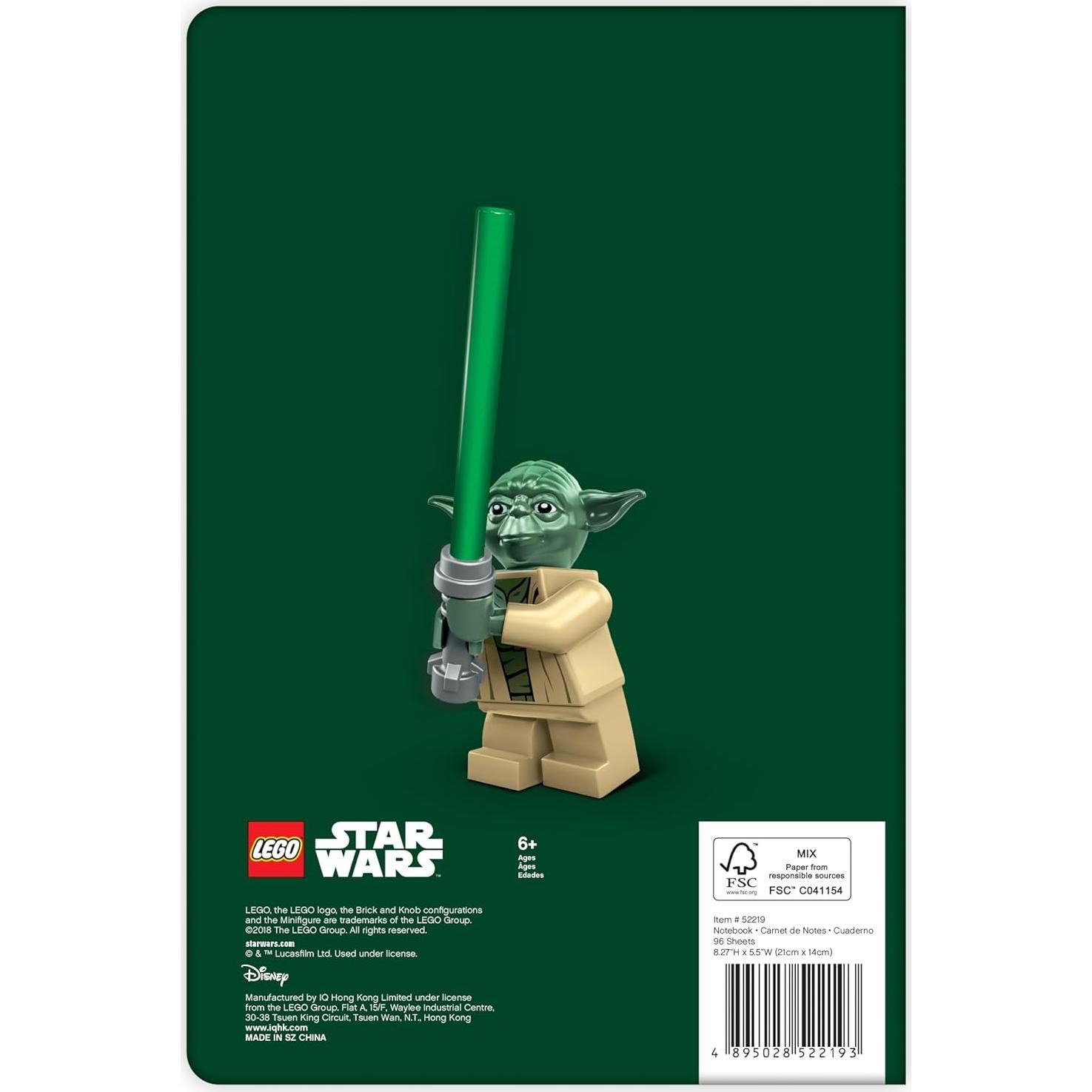 Cuaderno LEGO Star Wars Yoda IQ 192 Páginas Tapa Blanda