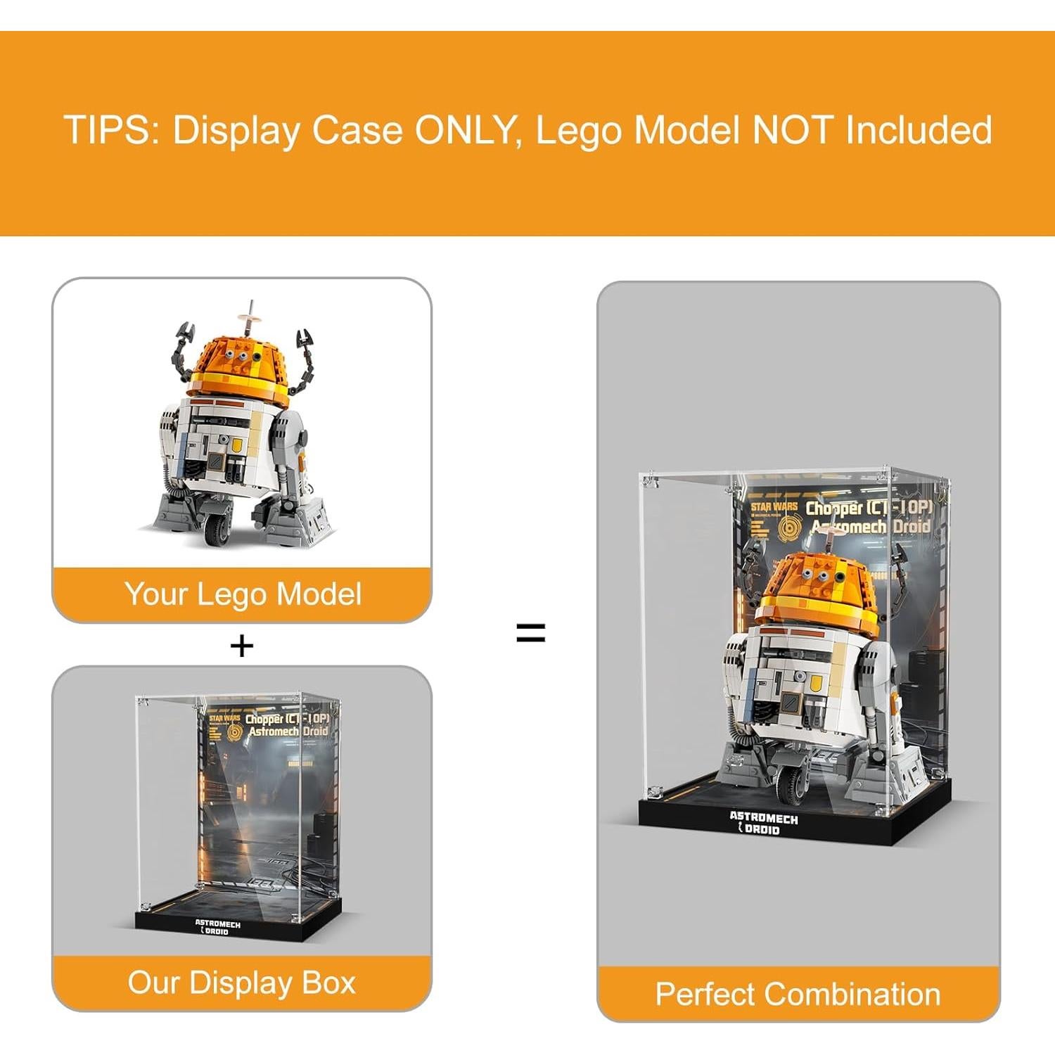 Caja de Exhibición Acrílica NAOCARD para Lego 75416 Chopper