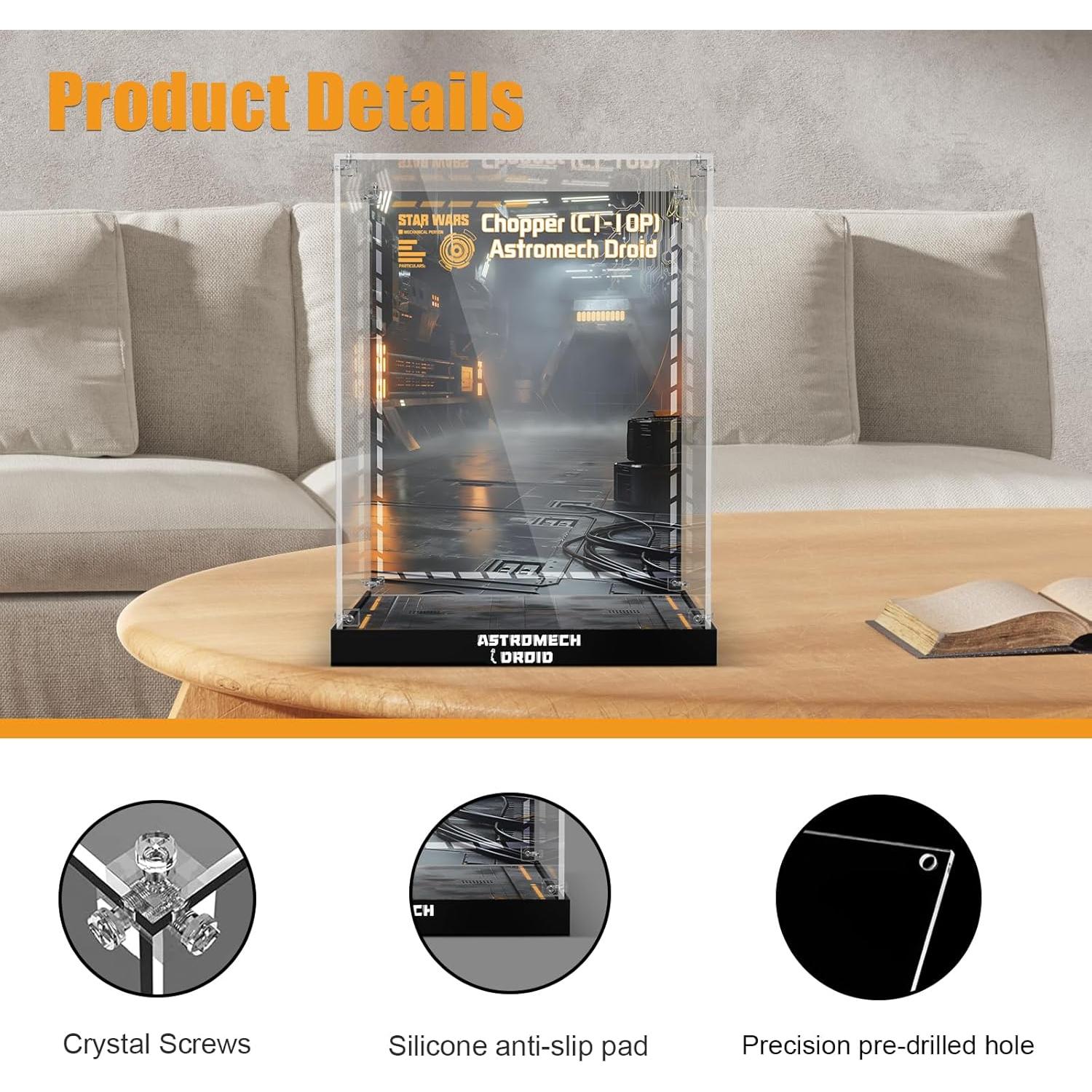 Caja de Exhibición Acrílica NAOCARD para Lego 75416 Chopper