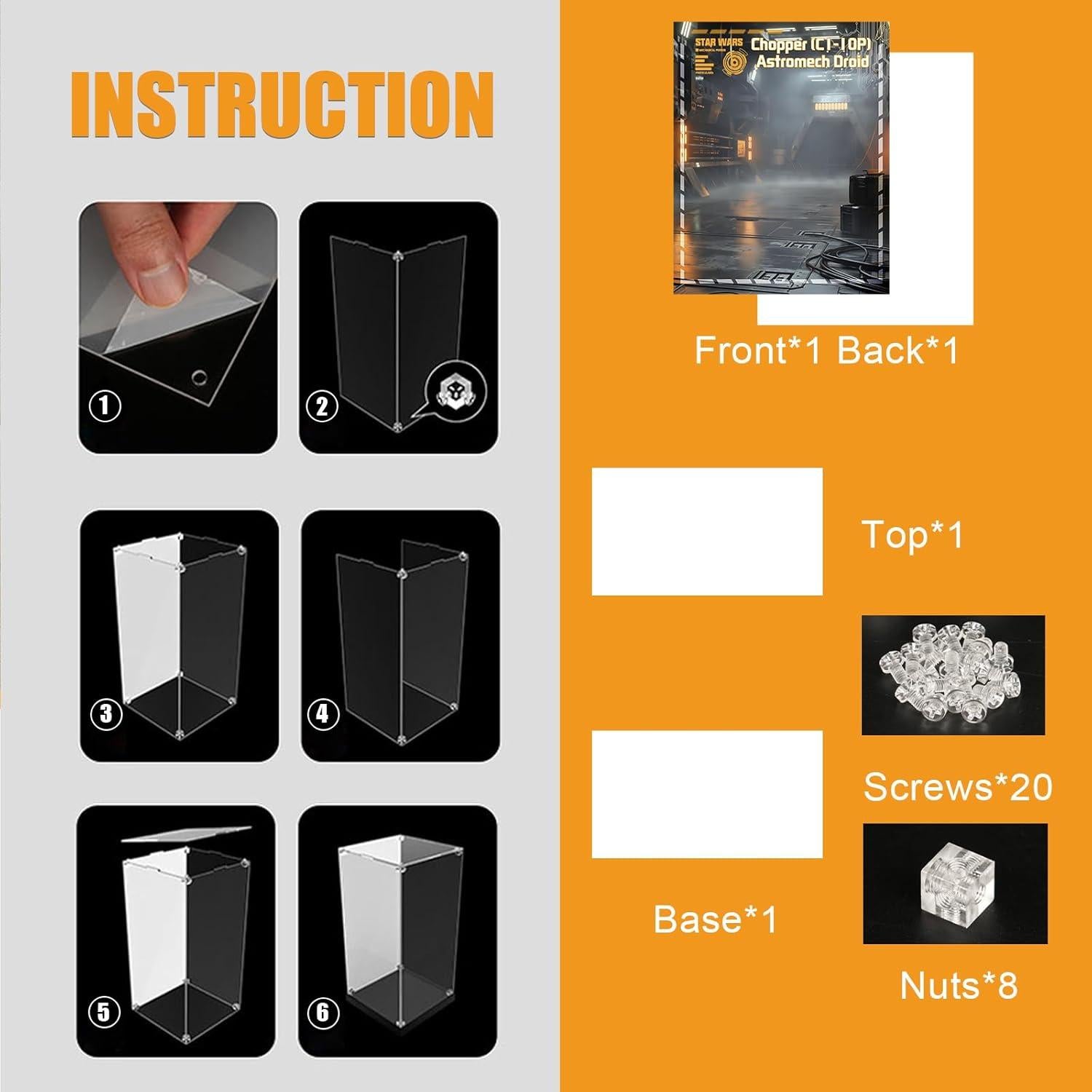 Caja de Exhibición Acrílica NAOCARD para Lego 75416 Chopper