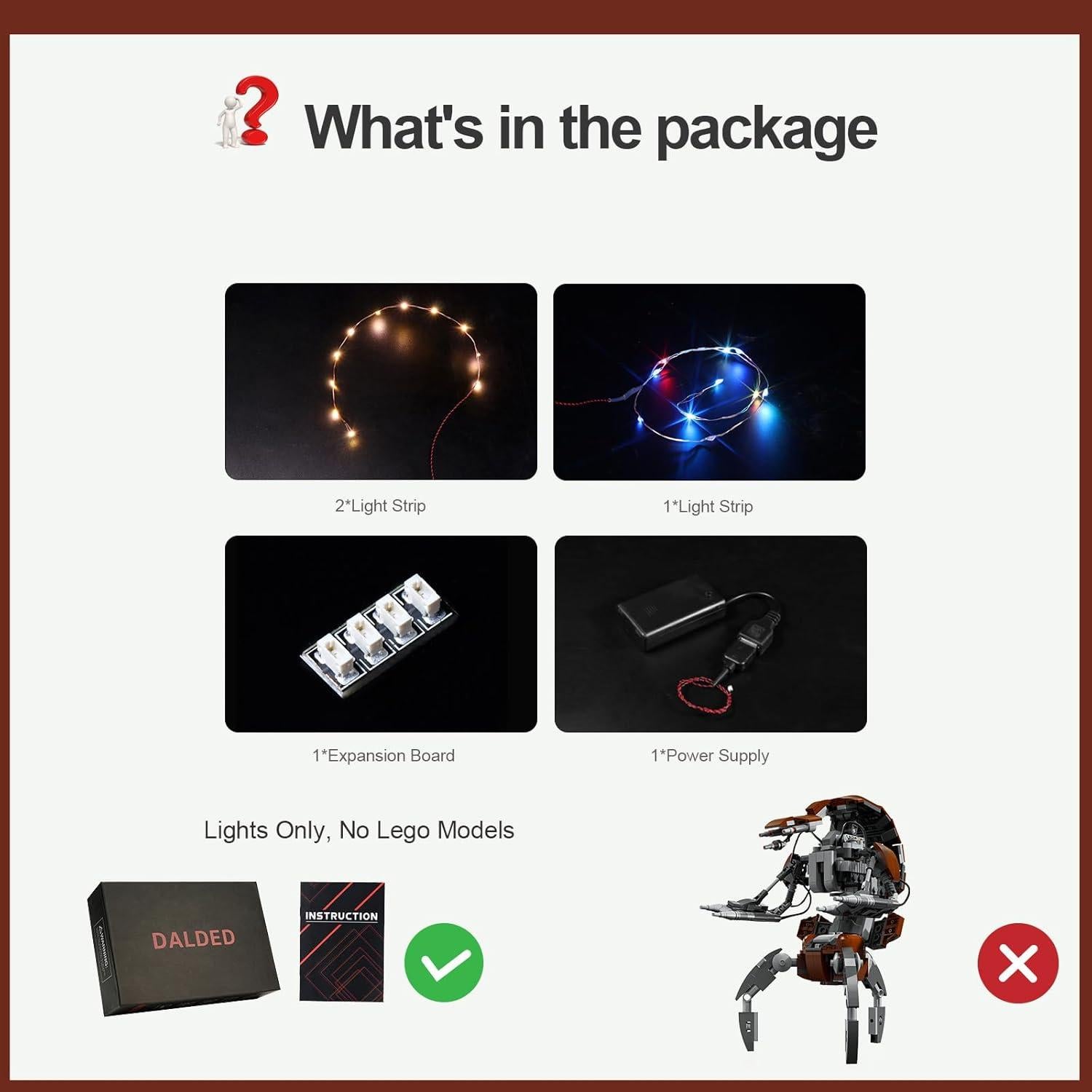 Kit de Luz LED para Lego Droideka 75381 - Iluminación Creativa