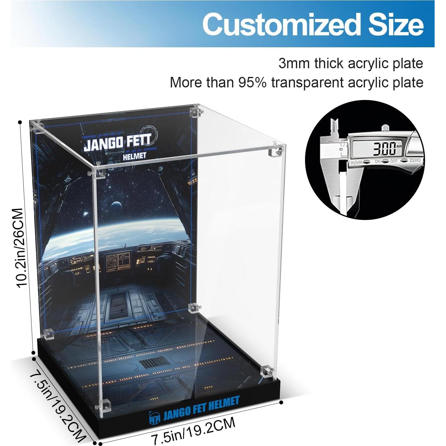 Caja de Exhibición Acrílica NAOCARD para Casco Jango Fett