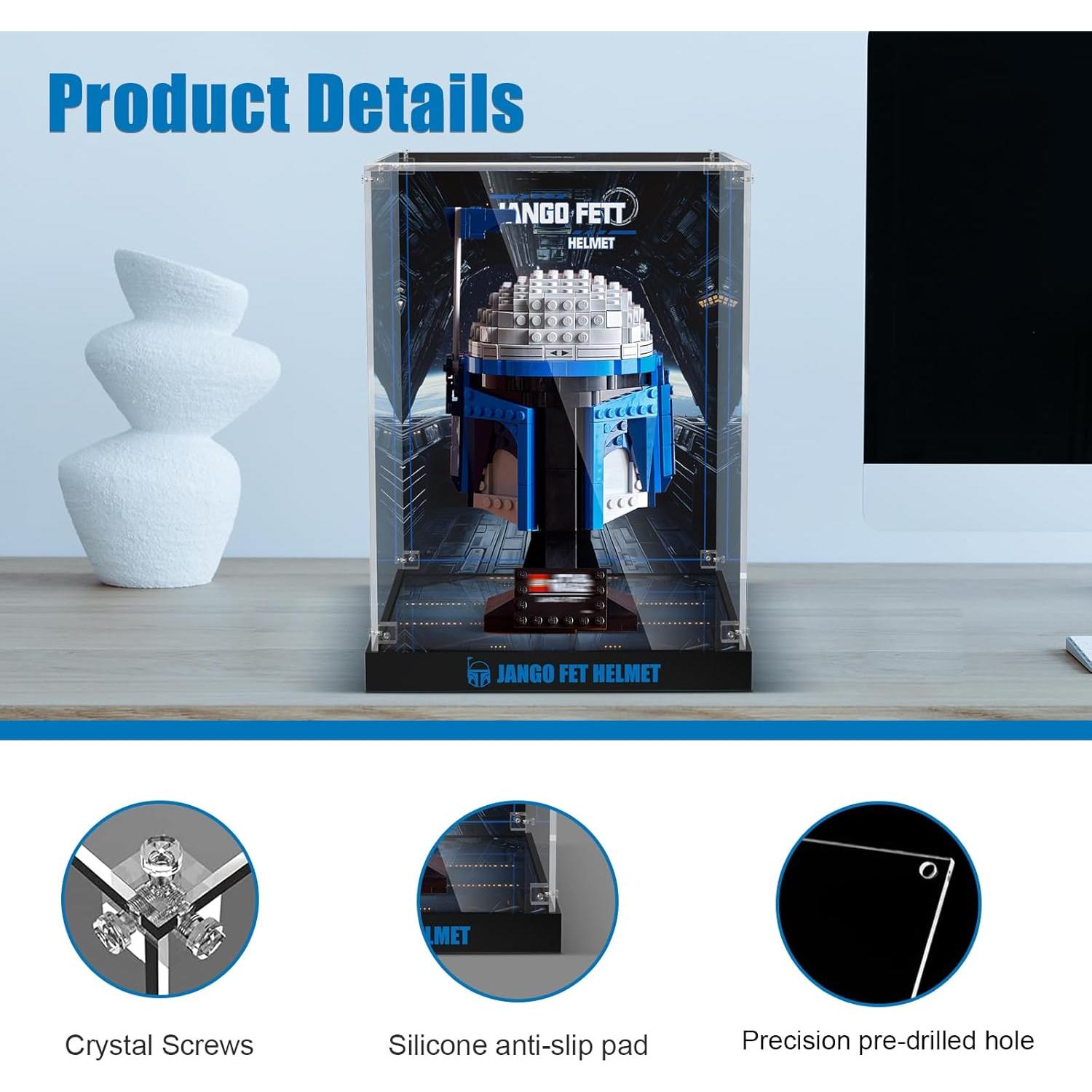 Caja de Exhibición Acrílica NAOCARD para Casco Jango Fett